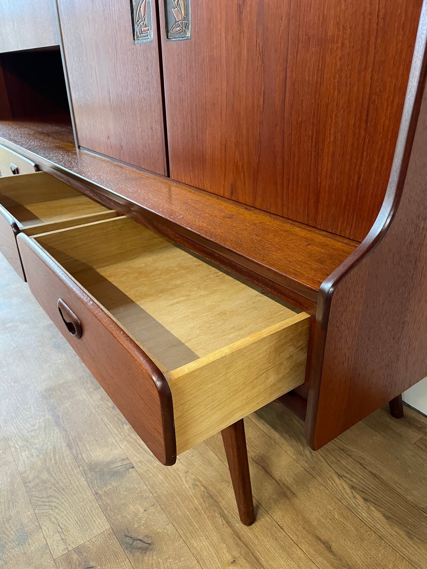 Louis Van Teeffelen for WeBe Teak Highboard Sideboard – Dutch Mid-Century Modern