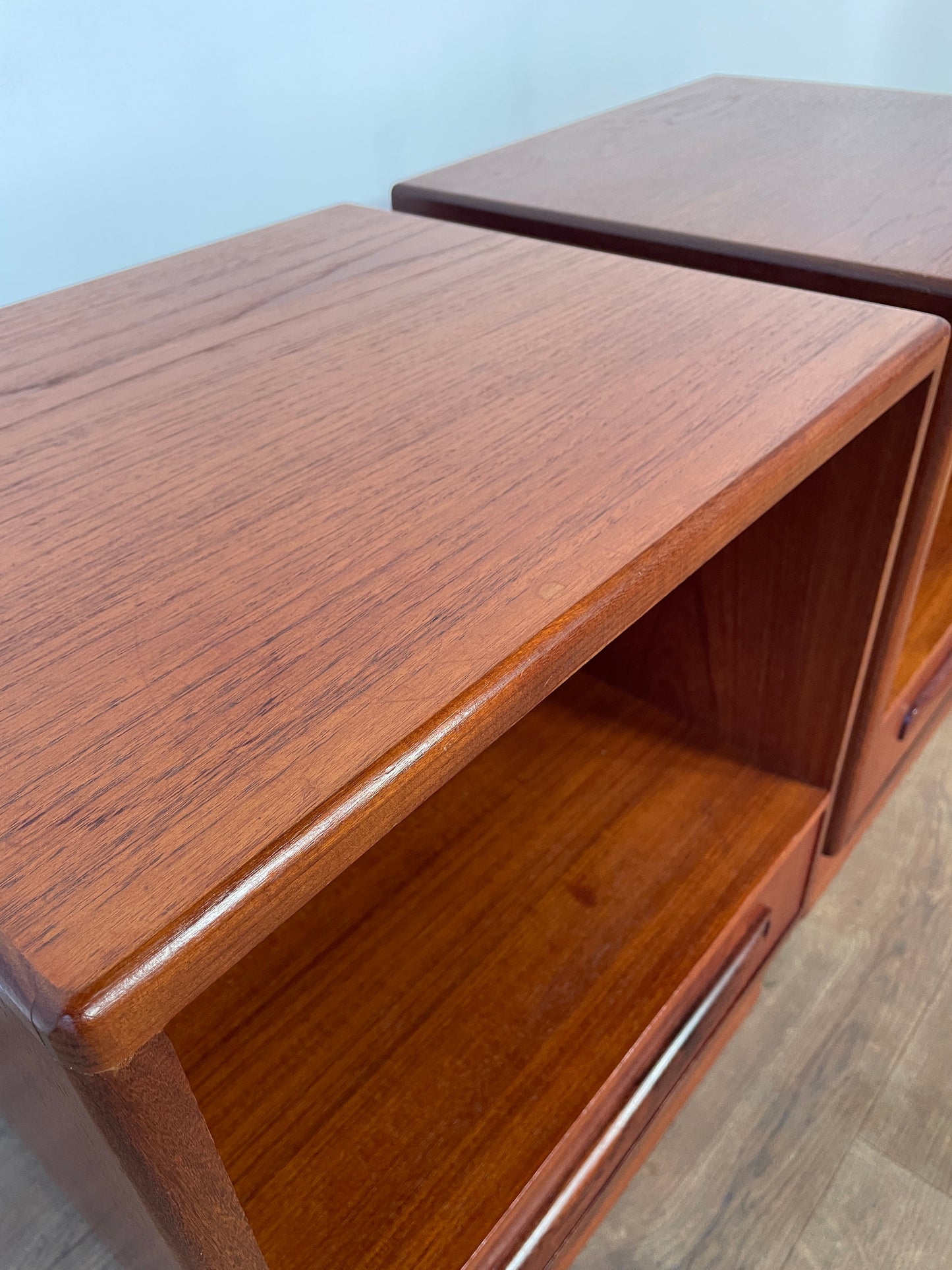 Mid-Century Teak G Plan Fresco Bedside Cabinets – Vintage 1970s Pair