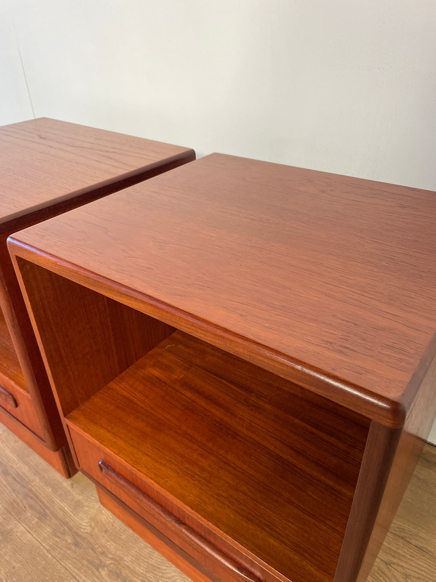 Mid-Century Teak G Plan Fresco Bedside Cabinets – Vintage 1970s Pair