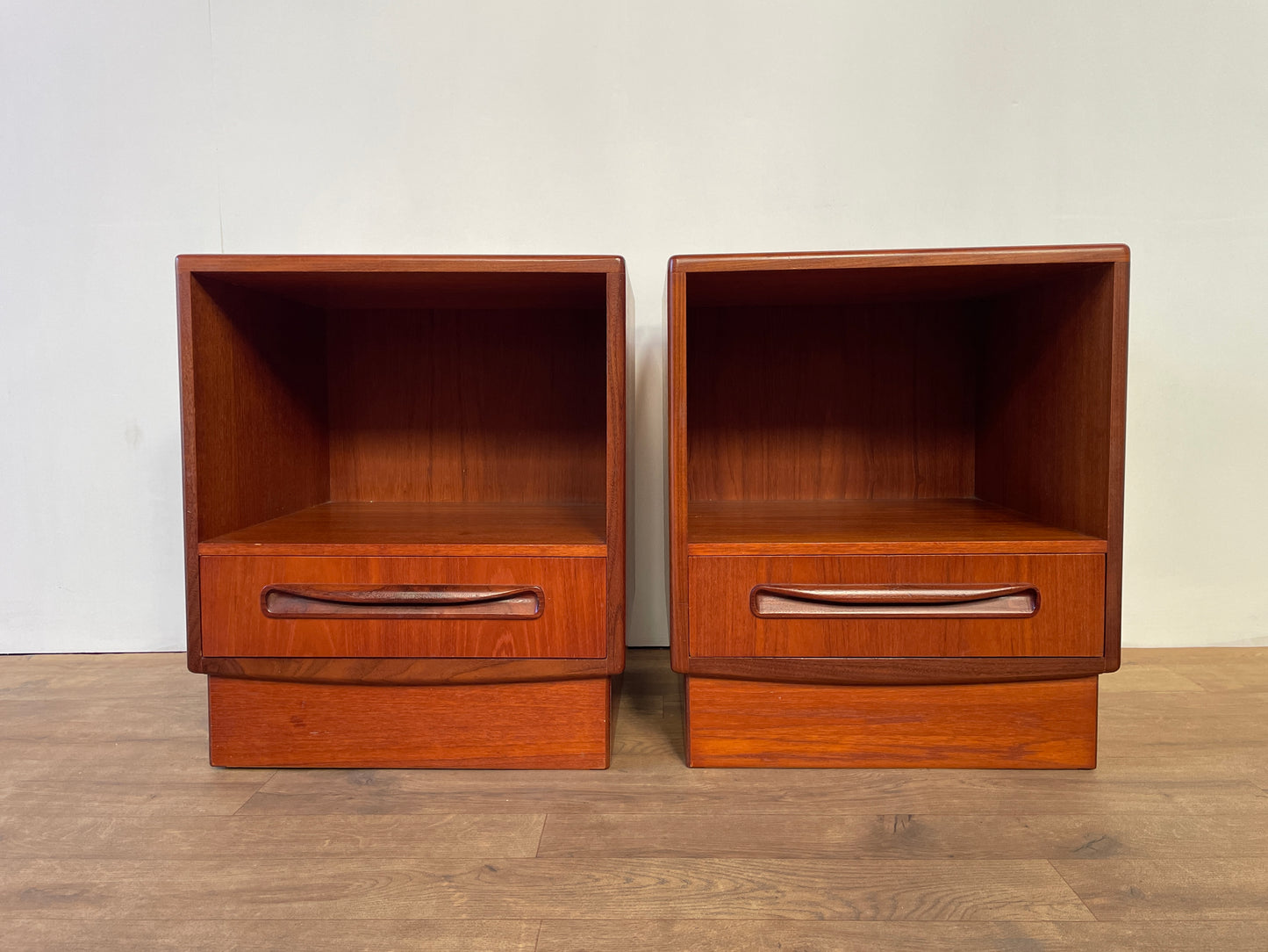 Mid-Century Teak G Plan Fresco Bedside Cabinets – Vintage 1970s Pair
