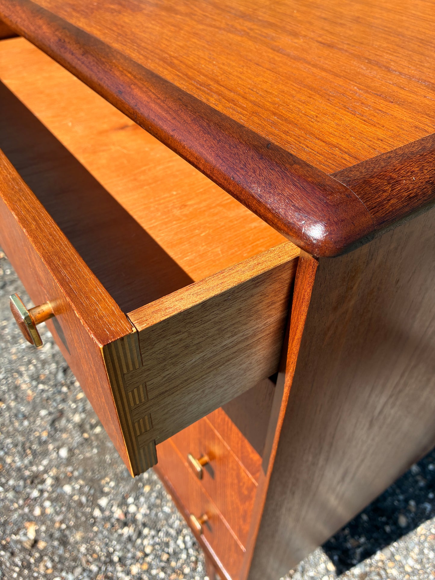 Mid-Century Homeworthy Teak Chest of Drawers | Vintage 4 Drawer Bedroom Storage Cabinet | Danish Style Chest