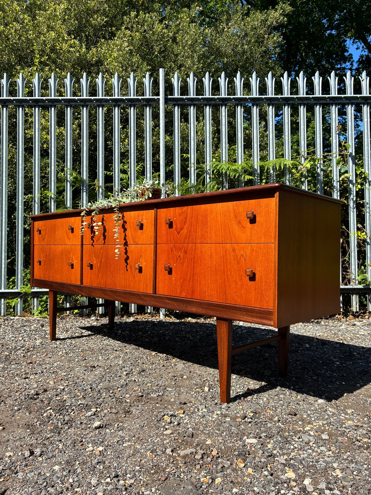 Mid-Century Teak Sideboard by Homeworthy| 6 Drawer Danish Style| Retro Vintage Chest of Drawers