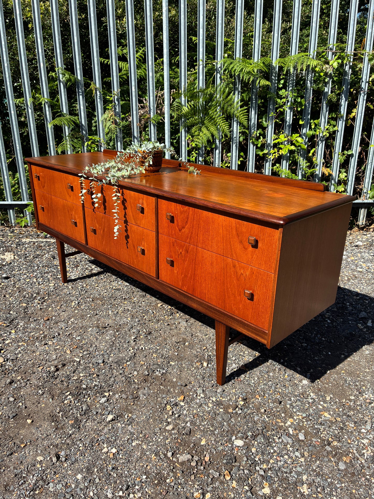 Mid-Century Teak Sideboard by Homeworthy| 6 Drawer Danish Style| Retro Vintage Chest of Drawers