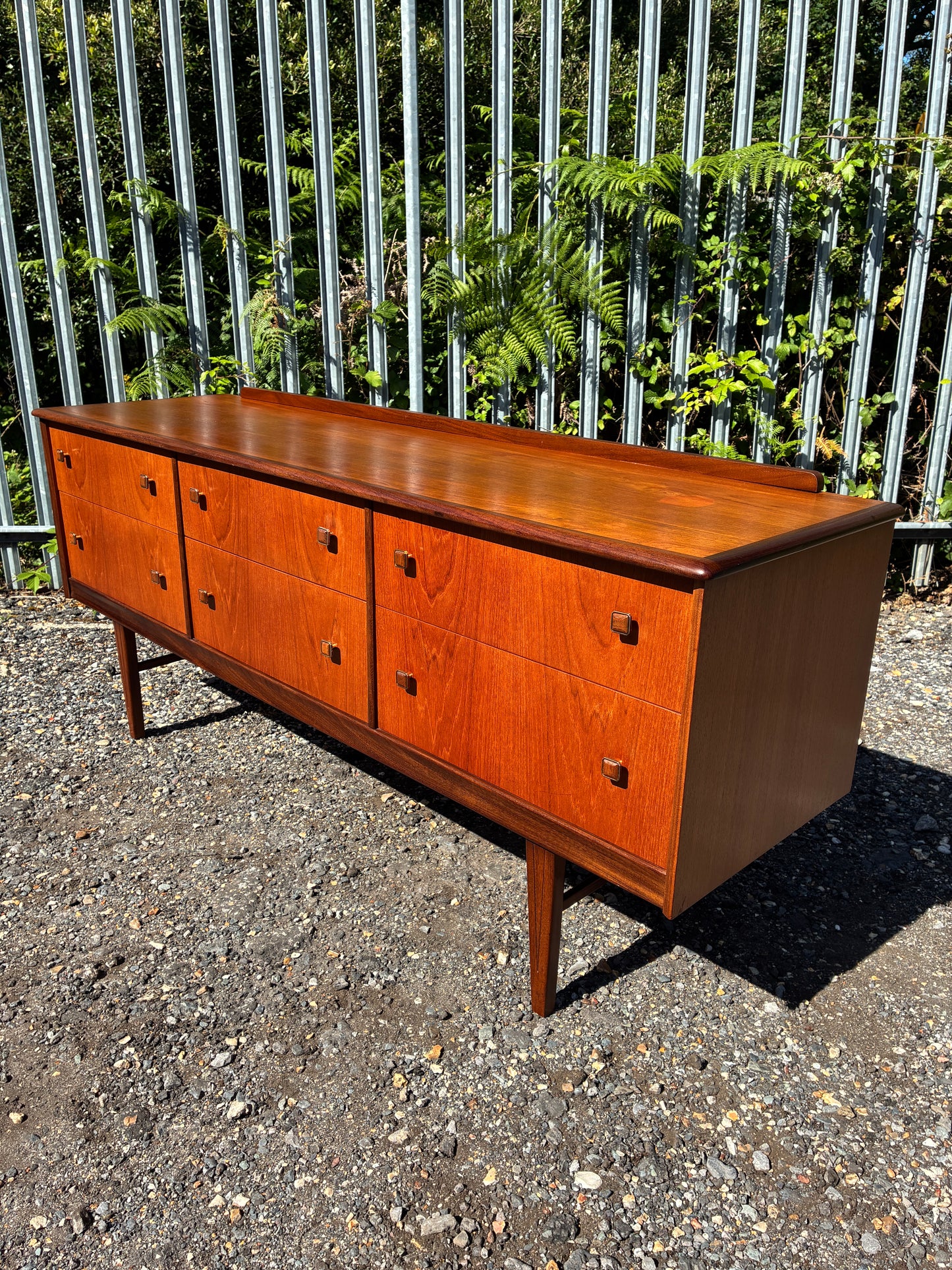 Mid-Century Teak Sideboard by Homeworthy| 6 Drawer Danish Style| Retro Vintage Chest of Drawers