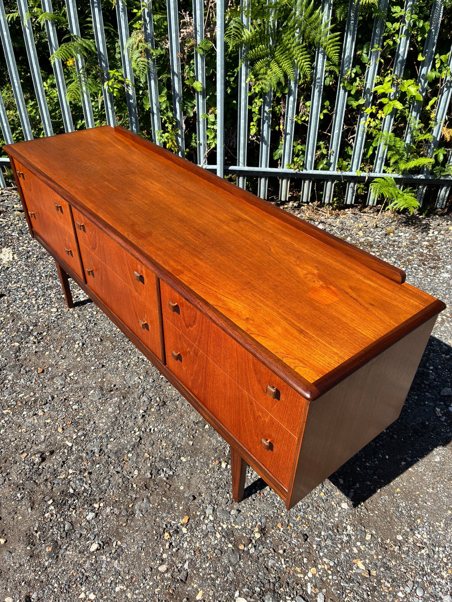 Mid-Century Teak Sideboard by Homeworthy| 6 Drawer Danish Style| Retro Vintage Chest of Drawers