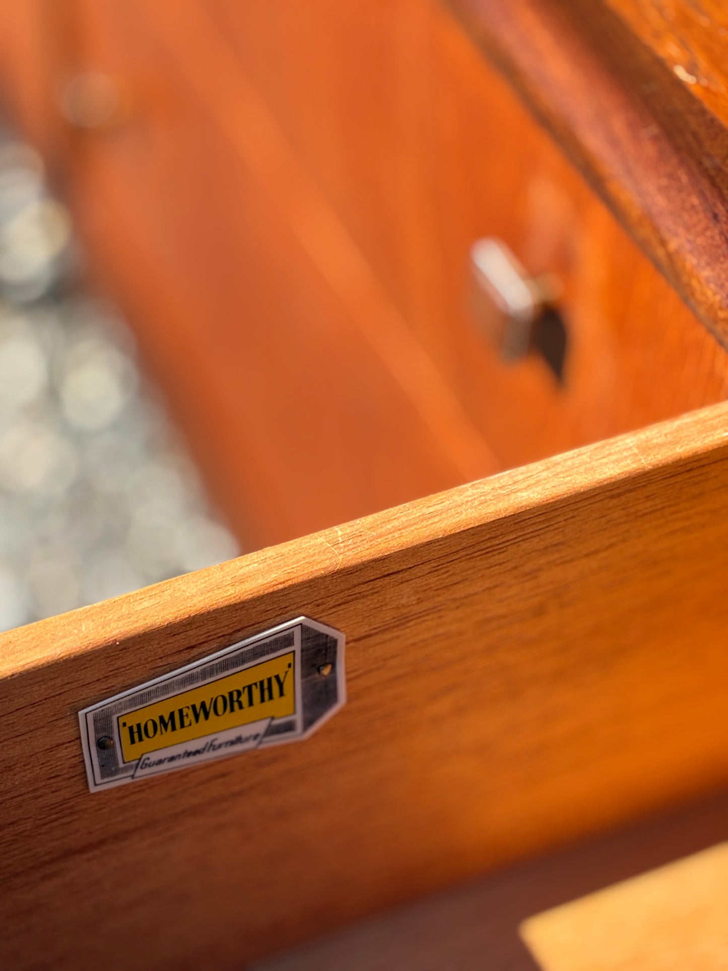 Mid-Century Teak Sideboard by Homeworthy| 6 Drawer Danish Style| Retro Vintage Chest of Drawers