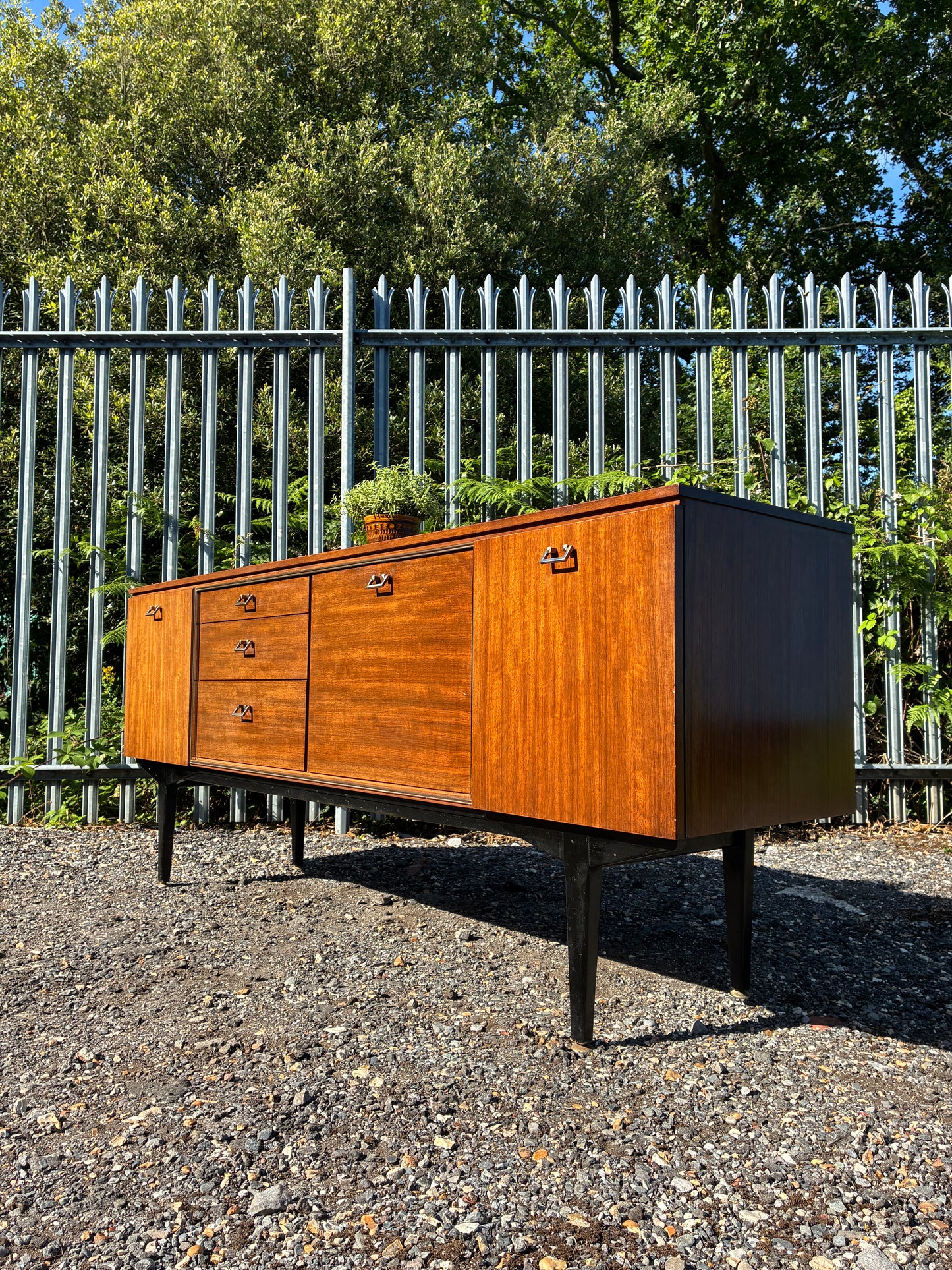 Nathan Mid-Century Sideboard | Vintage British Credenza | Drinks Cabinet | 184cm Retro Storage