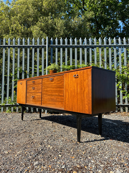 Nathan Mid-Century Sideboard | Vintage British Credenza | Drinks Cabinet | 184cm Retro Storage