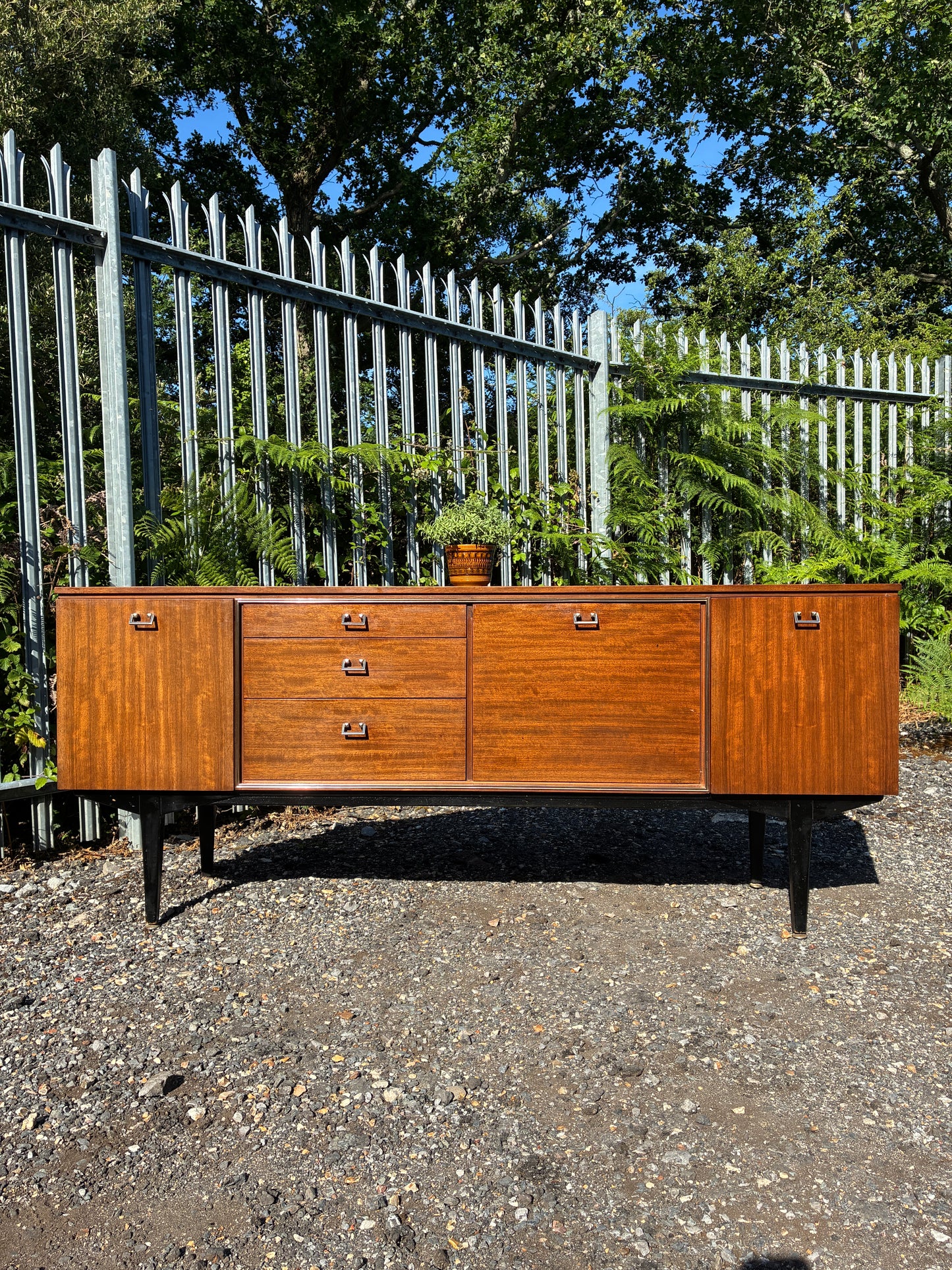 Nathan Mid-Century Sideboard | Vintage British Credenza | Drinks Cabinet | 184cm Retro Storage