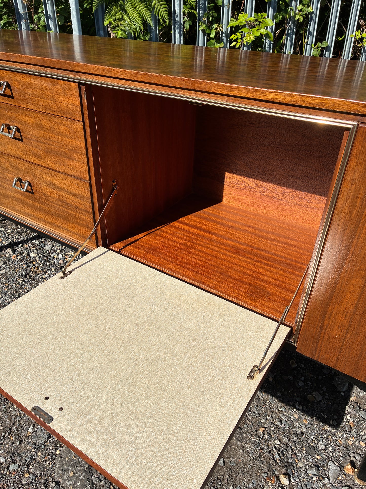 Nathan Mid-Century Sideboard | Vintage British Credenza | Drinks Cabinet | 184cm Retro Storage