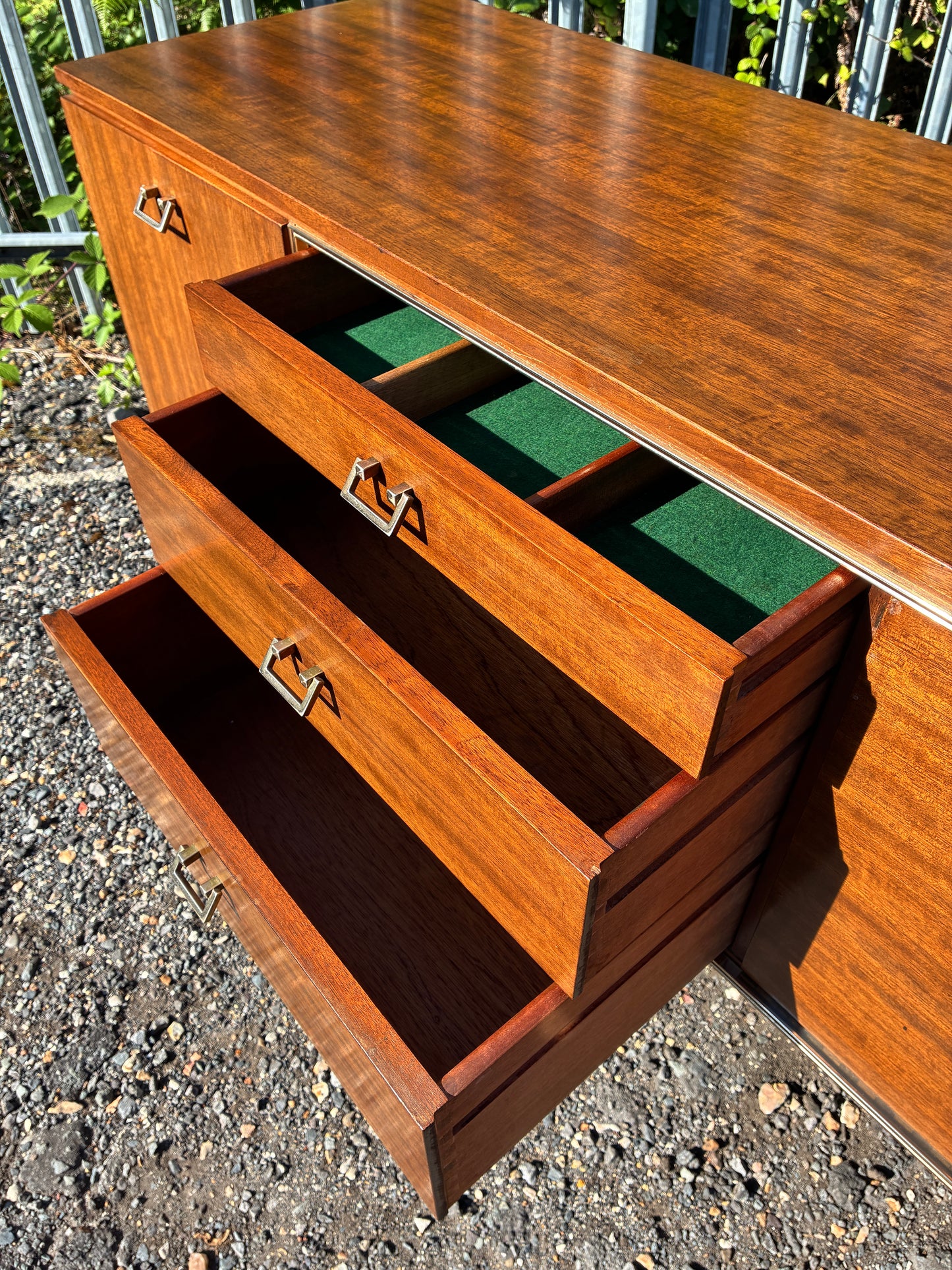 Nathan Mid-Century Sideboard | Vintage British Credenza | Drinks Cabinet | 184cm Retro Storage