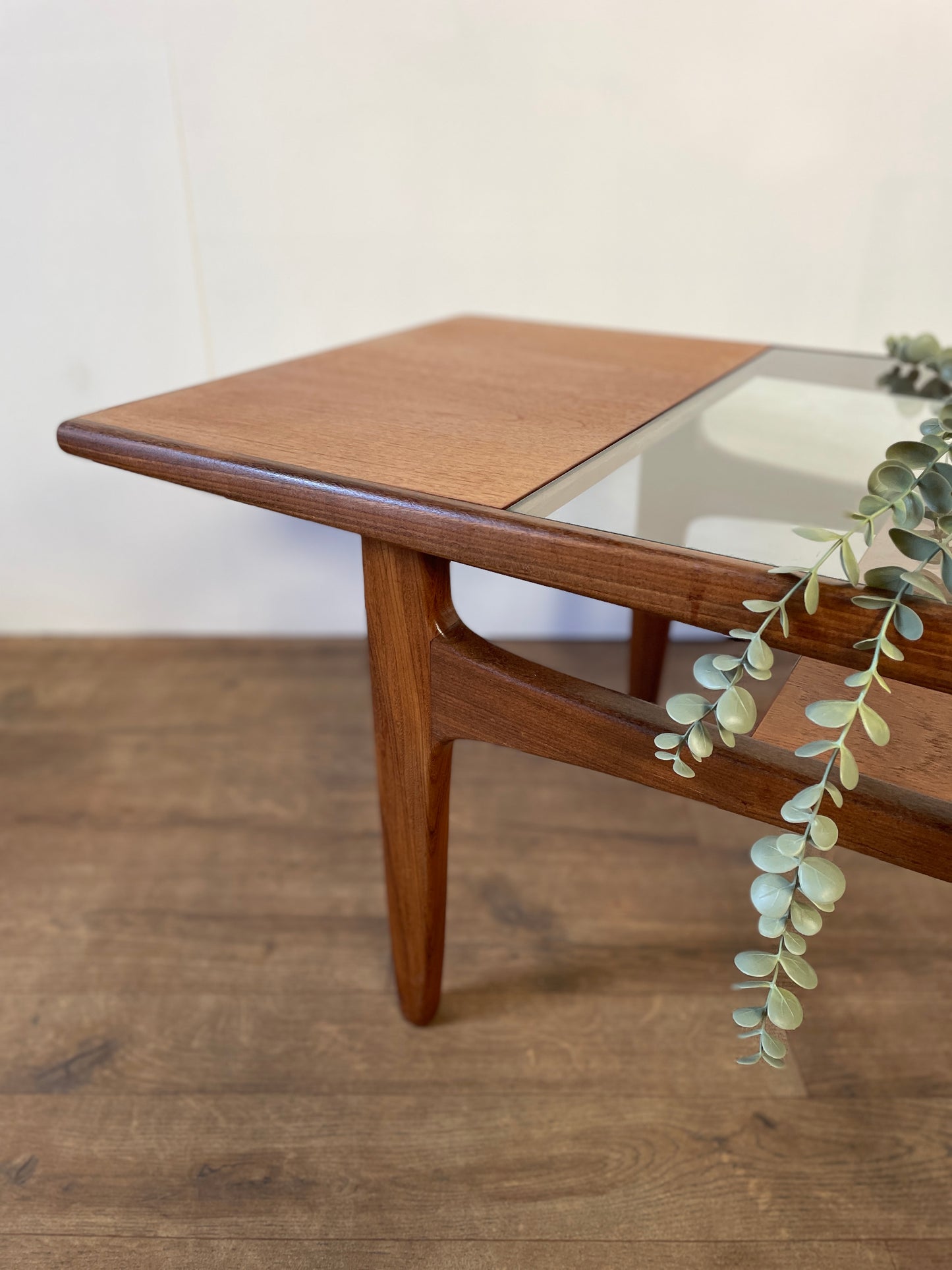 Mid-Century G Plan Teak Coffee Table with Glass Top | Vintage 1960s British Design
