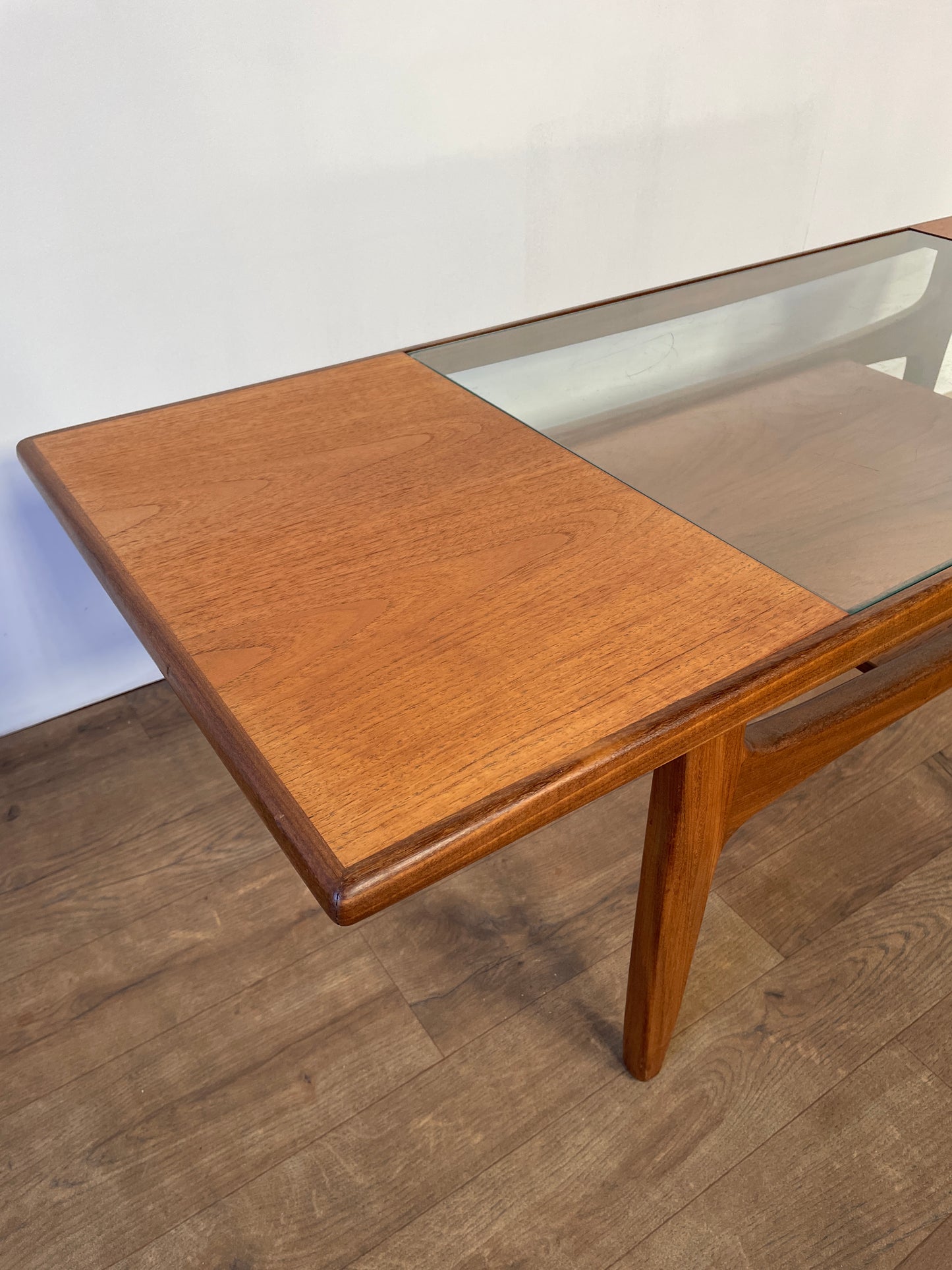 Mid-Century G Plan Teak Coffee Table with Glass Top | Vintage 1960s British Design