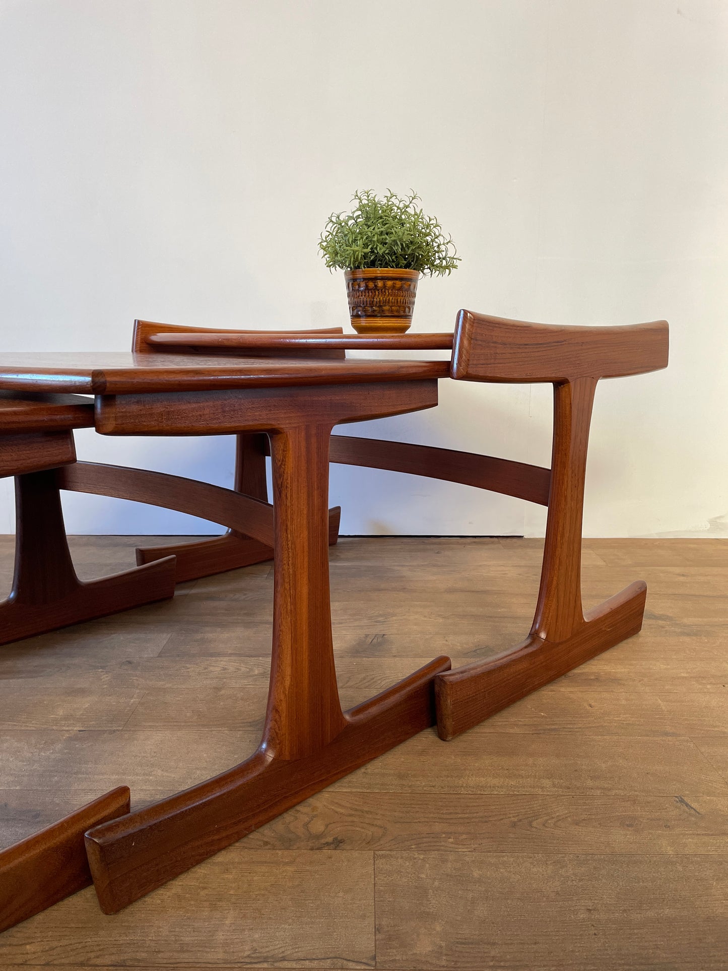 Mid-Century Teak G Plan Nest of 3 Tables – Large Vintage Danish-Style Side Tables
