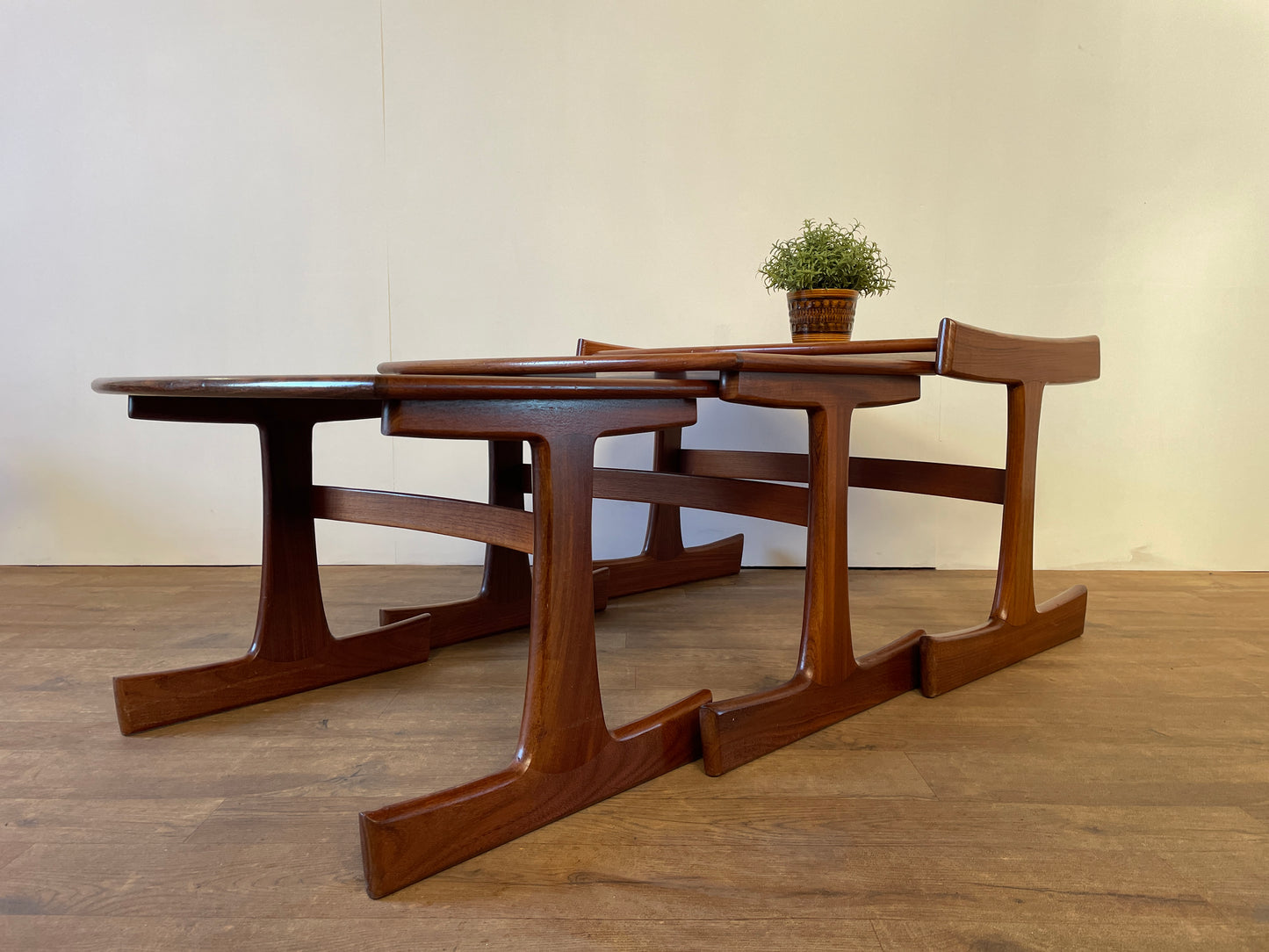 Mid-Century Teak G Plan Nest of 3 Tables – Large Vintage Danish-Style Side Tables