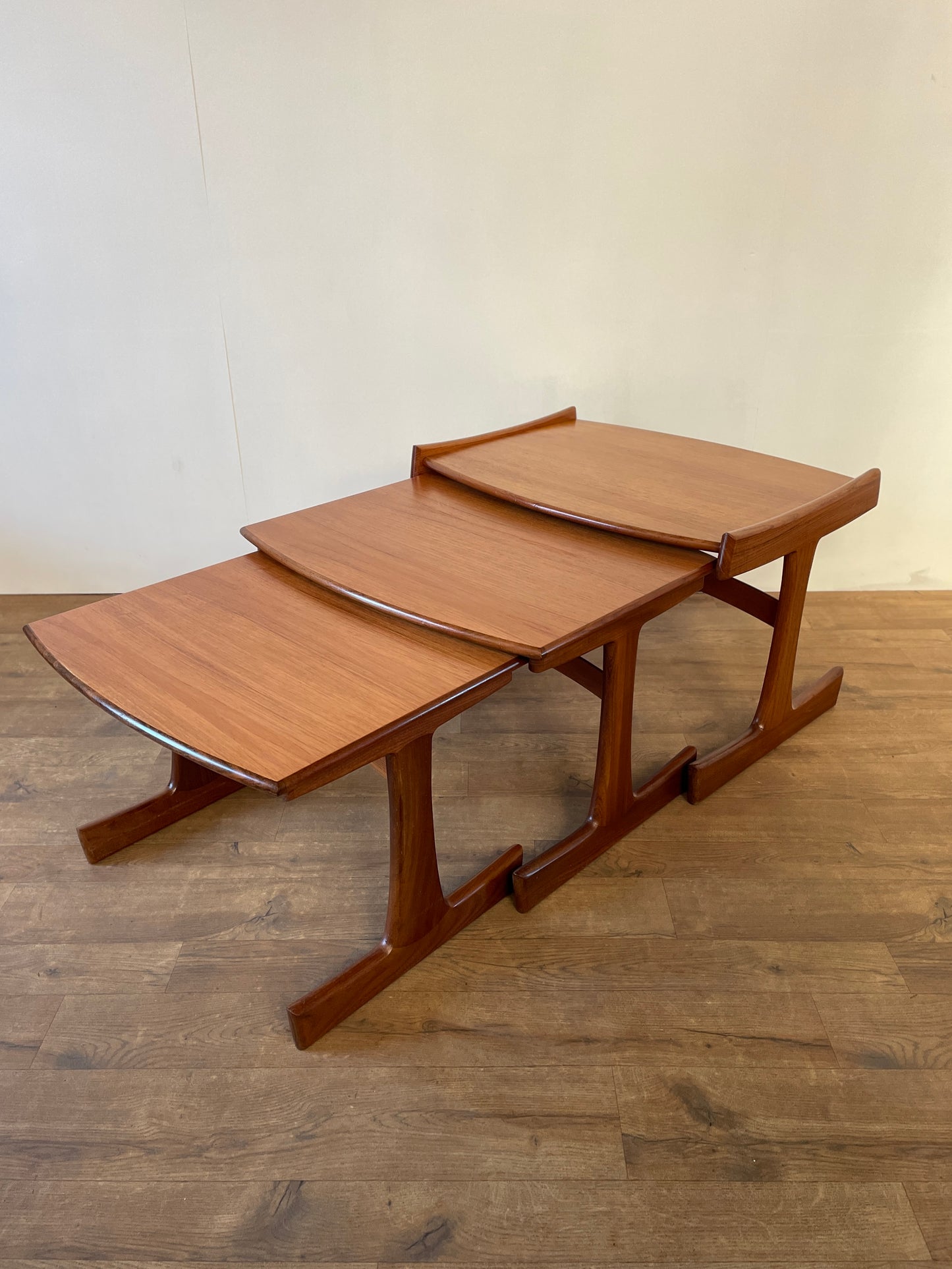 Mid-Century Teak G Plan Nest of 3 Tables – Large Vintage Danish-Style Side Tables