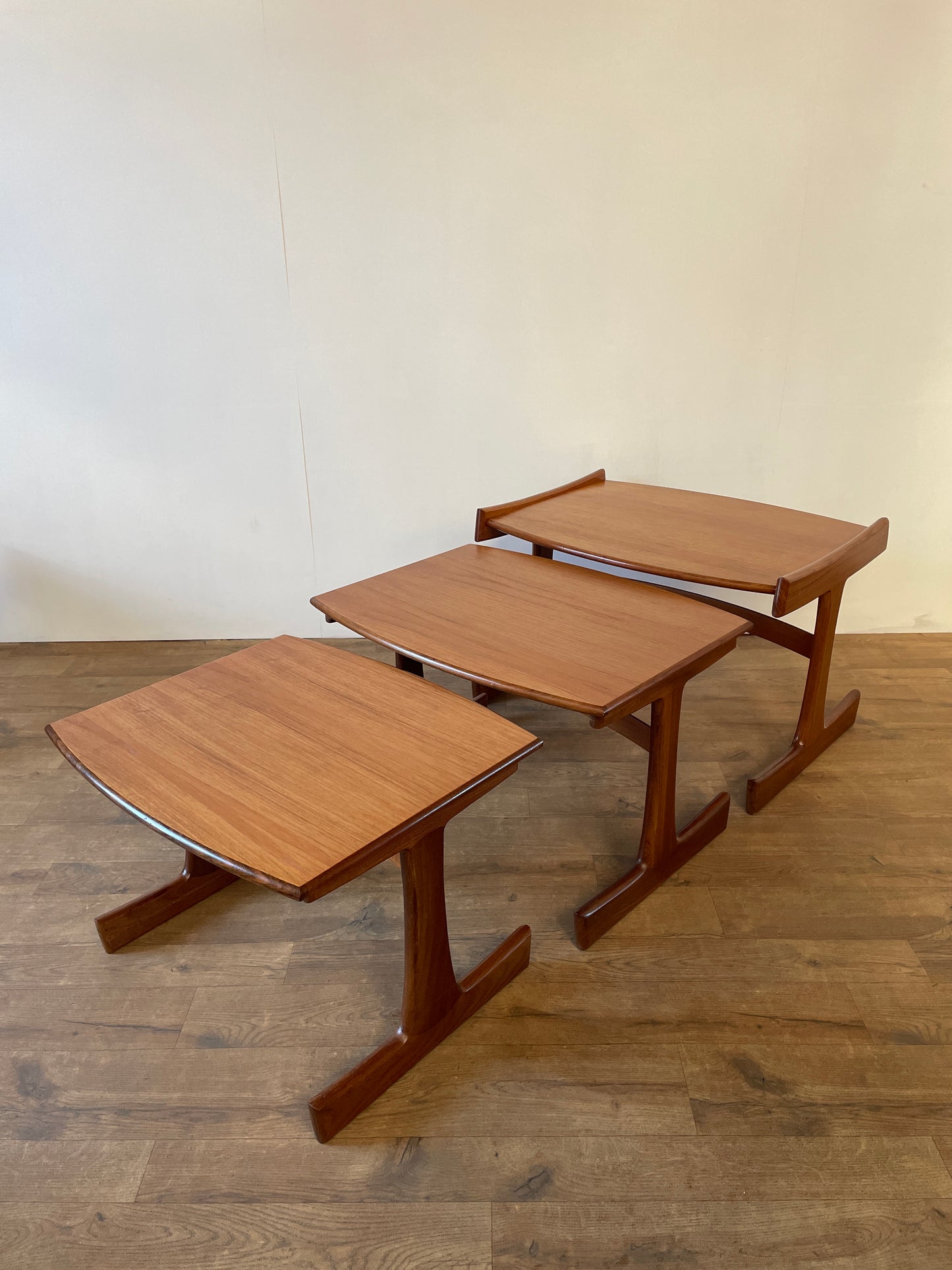 Mid-Century Teak G Plan Nest of 3 Tables – Large Vintage Danish-Style Side Tables