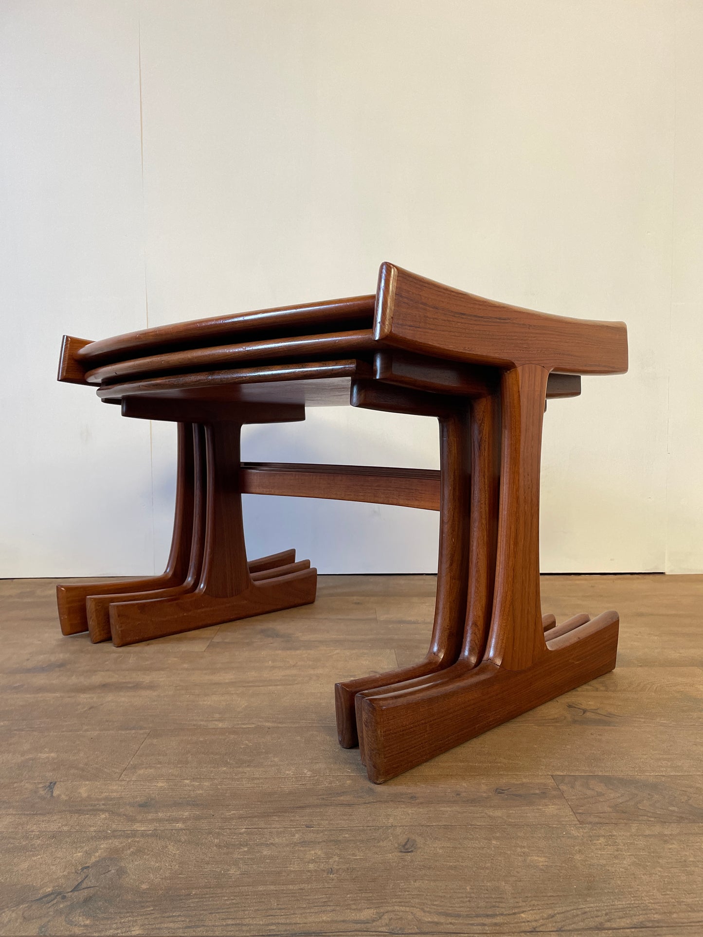 Mid-Century Teak G Plan Nest of 3 Tables – Large Vintage Danish-Style Side Tables