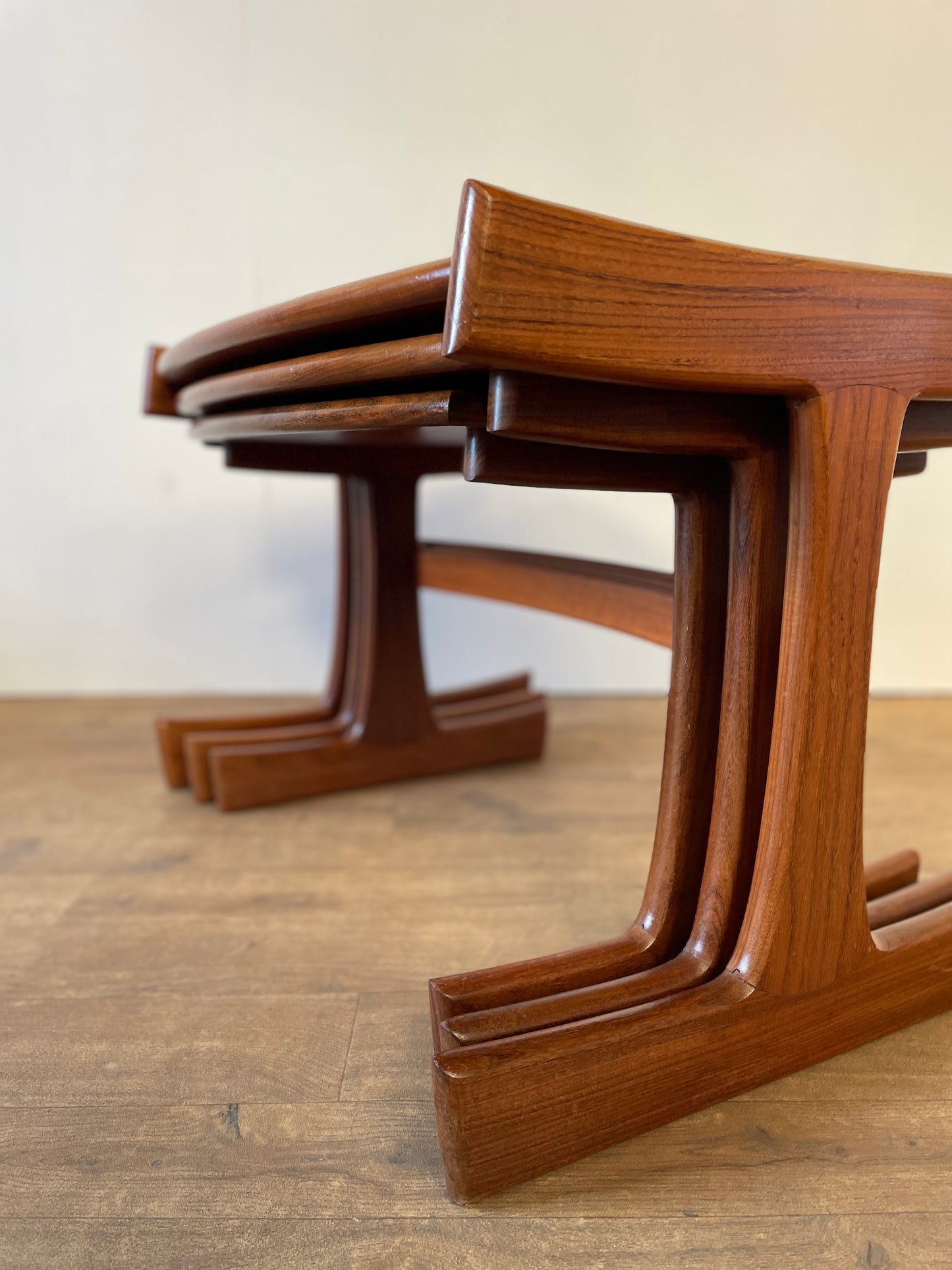 Mid-Century Teak G Plan Nest of 3 Tables – Large Vintage Danish-Style Side Tables