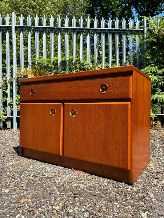Mid-Century Teak Sideboard by Jentique | Vintage Danish Style Compact Cabinet | Retro Hallway Storage Cupboard