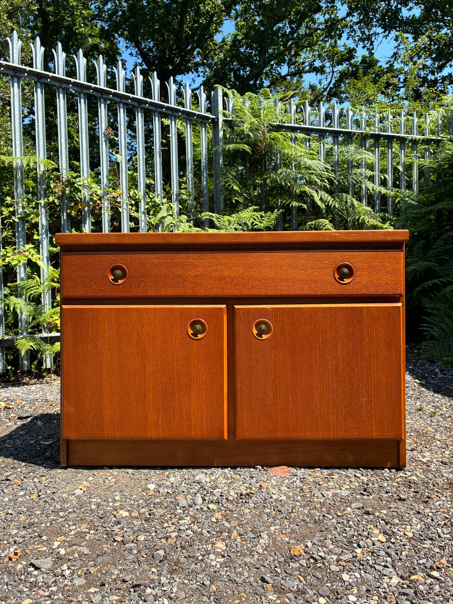 Mid-Century Teak Sideboard by Jentique | Vintage Danish Style Compact Cabinet | Retro Hallway Storage Cupboard