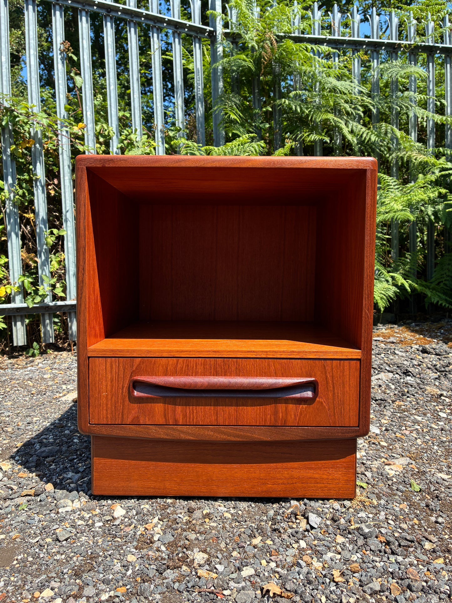 G Plan Fresco Teak Bedside Cabinet with Drawer & Open Shelf | Mid-Century Modern Bedside Table Vintage  | 46cm