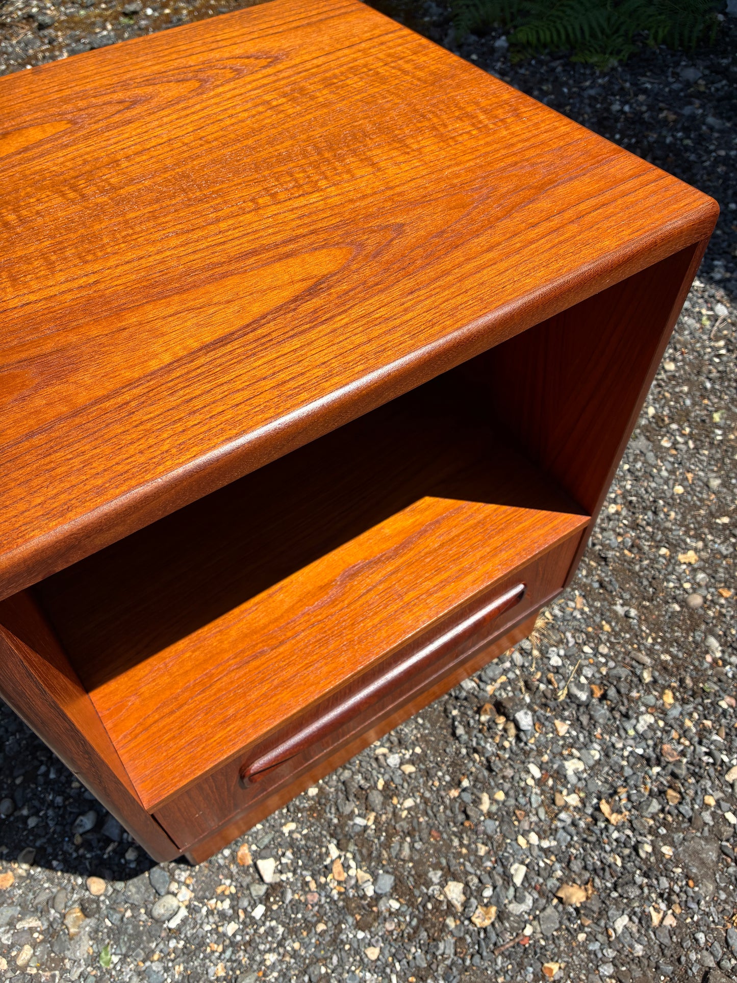 G Plan Fresco Teak Bedside Cabinet with Drawer & Open Shelf | Mid-Century Modern Bedside Table Vintage  | 46cm