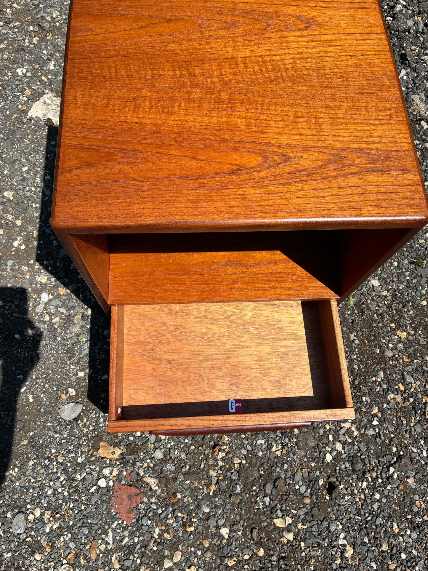 G Plan Fresco Teak Bedside Cabinet with Drawer & Open Shelf | Mid-Century Modern Bedside Table Vintage  | 46cm