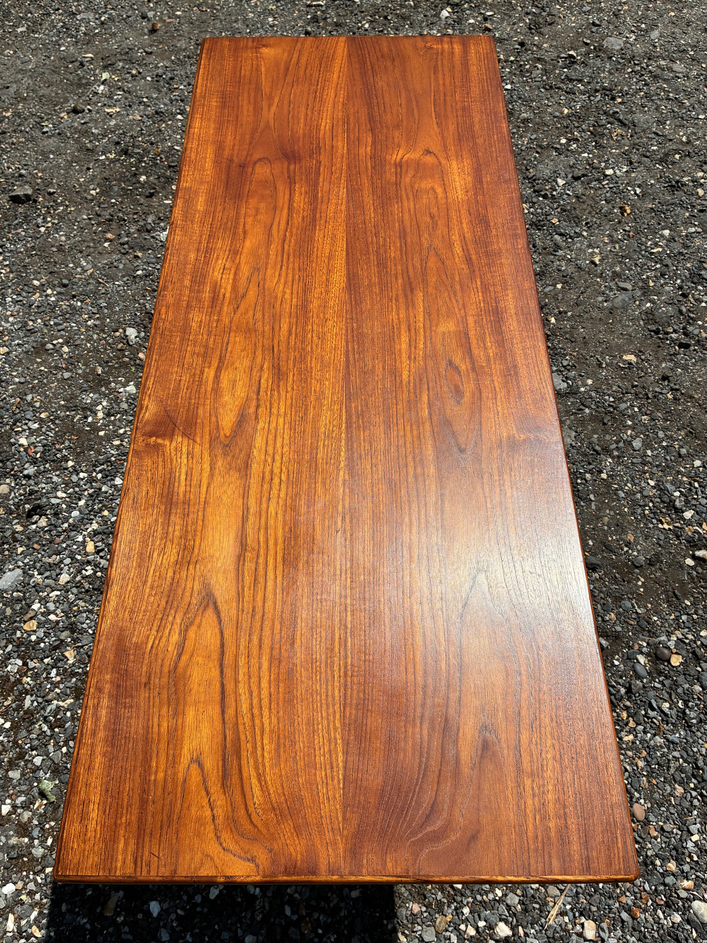 Danish Mid-Century Teak Coffee Table with Magazine Shelf | Vintage Scandinavian Modern Sofa Table | 124cm