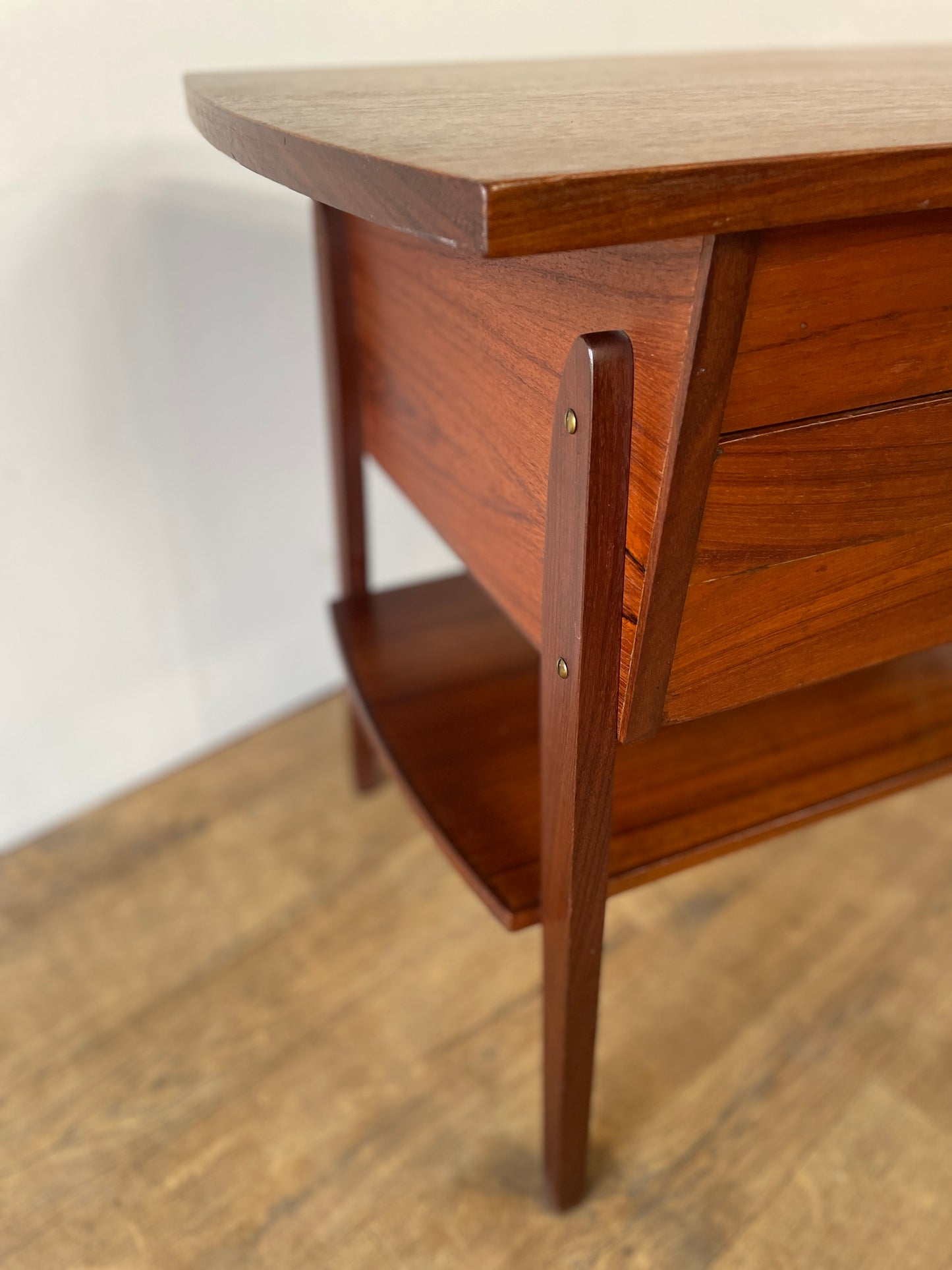 Mid-Century Danish Teak 2 Drawer Craft Table | Vintage Scandinavian Side Table