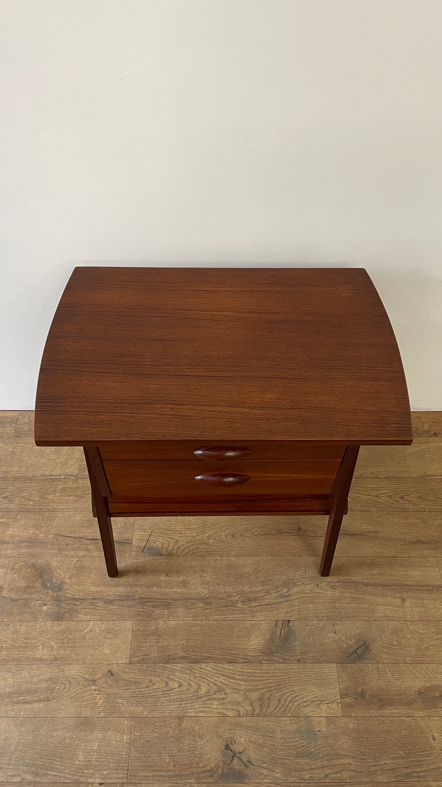 Mid-Century Danish Teak 2 Drawer Craft Table | Vintage Scandinavian Side Table