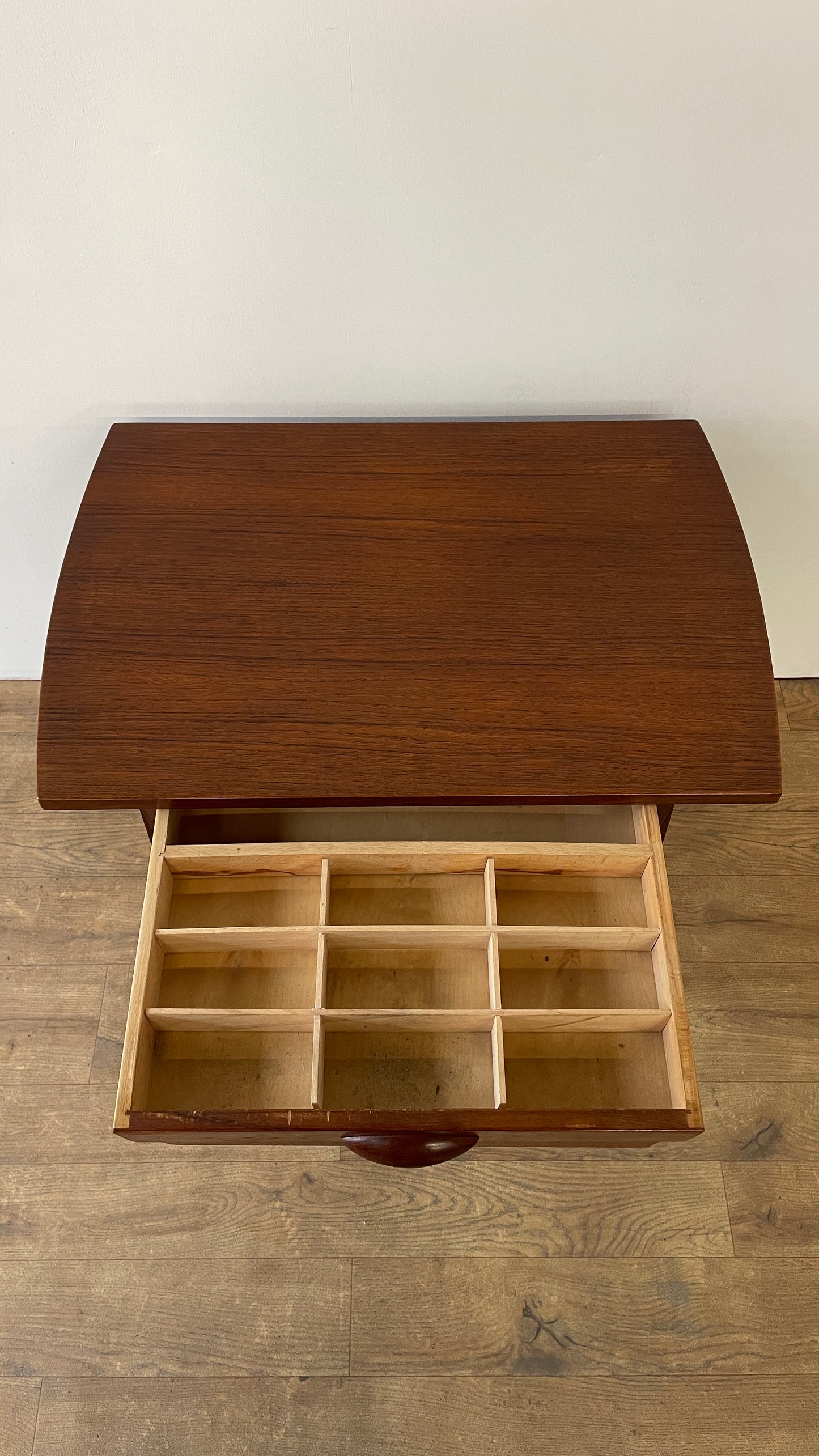Mid-Century Danish Teak 2 Drawer Craft Table | Vintage Scandinavian Side Table