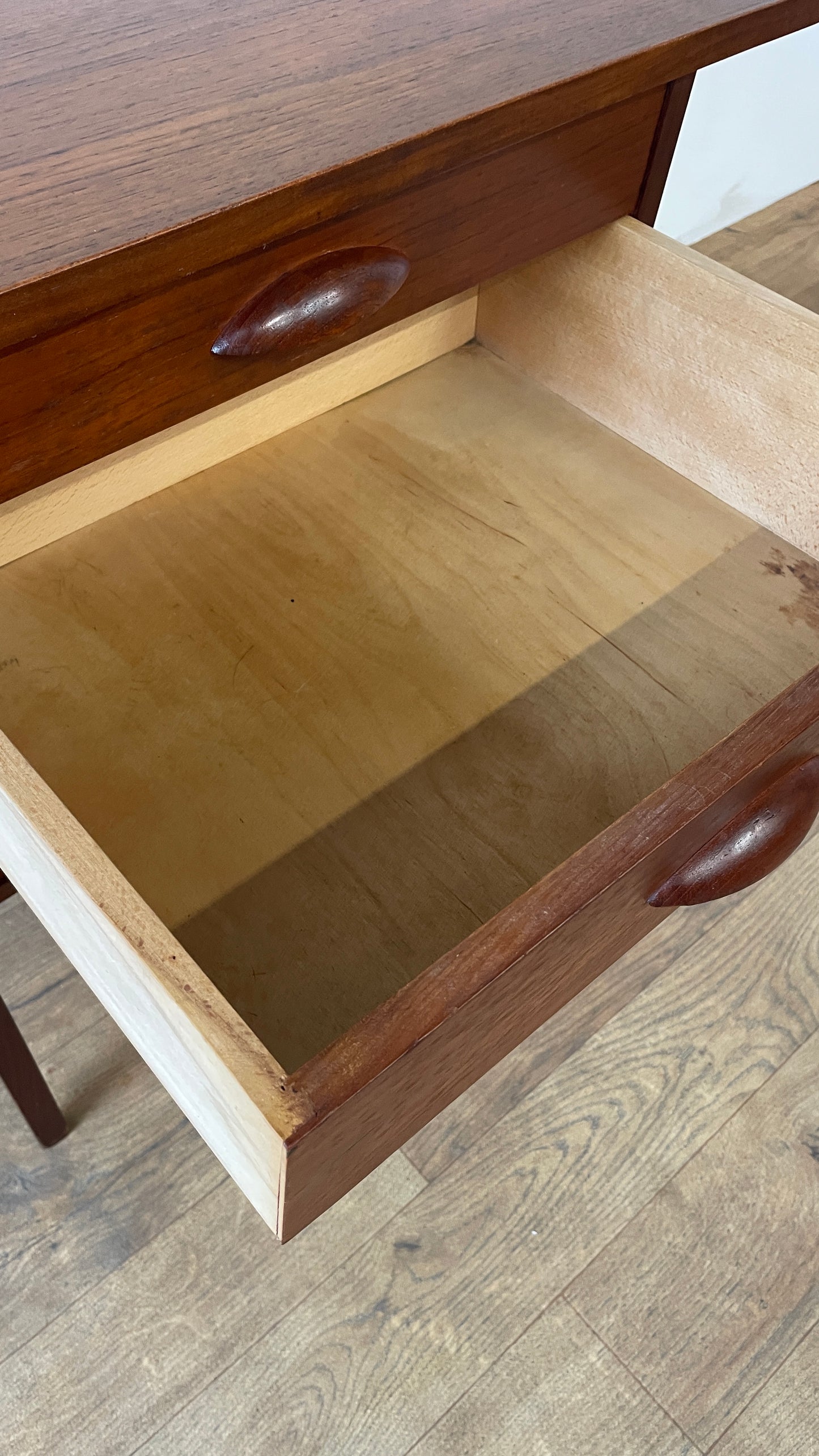 Mid-Century Danish Teak 2 Drawer Craft Table | Vintage Scandinavian Side Table