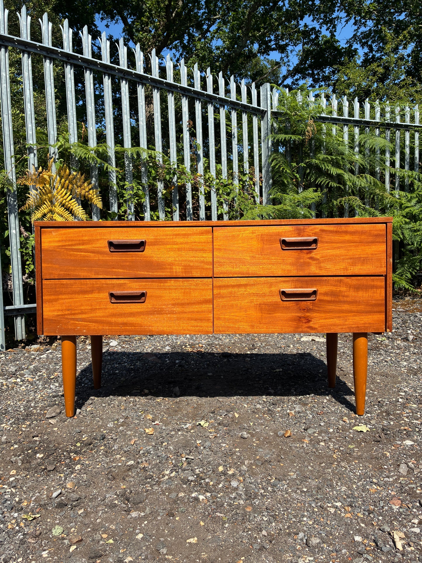 Mid-Century 4 Drawer Sideboard Vintage Teak| Scandinavian Style Chest of Drawers | Danish Modern Low Storage Cabinet