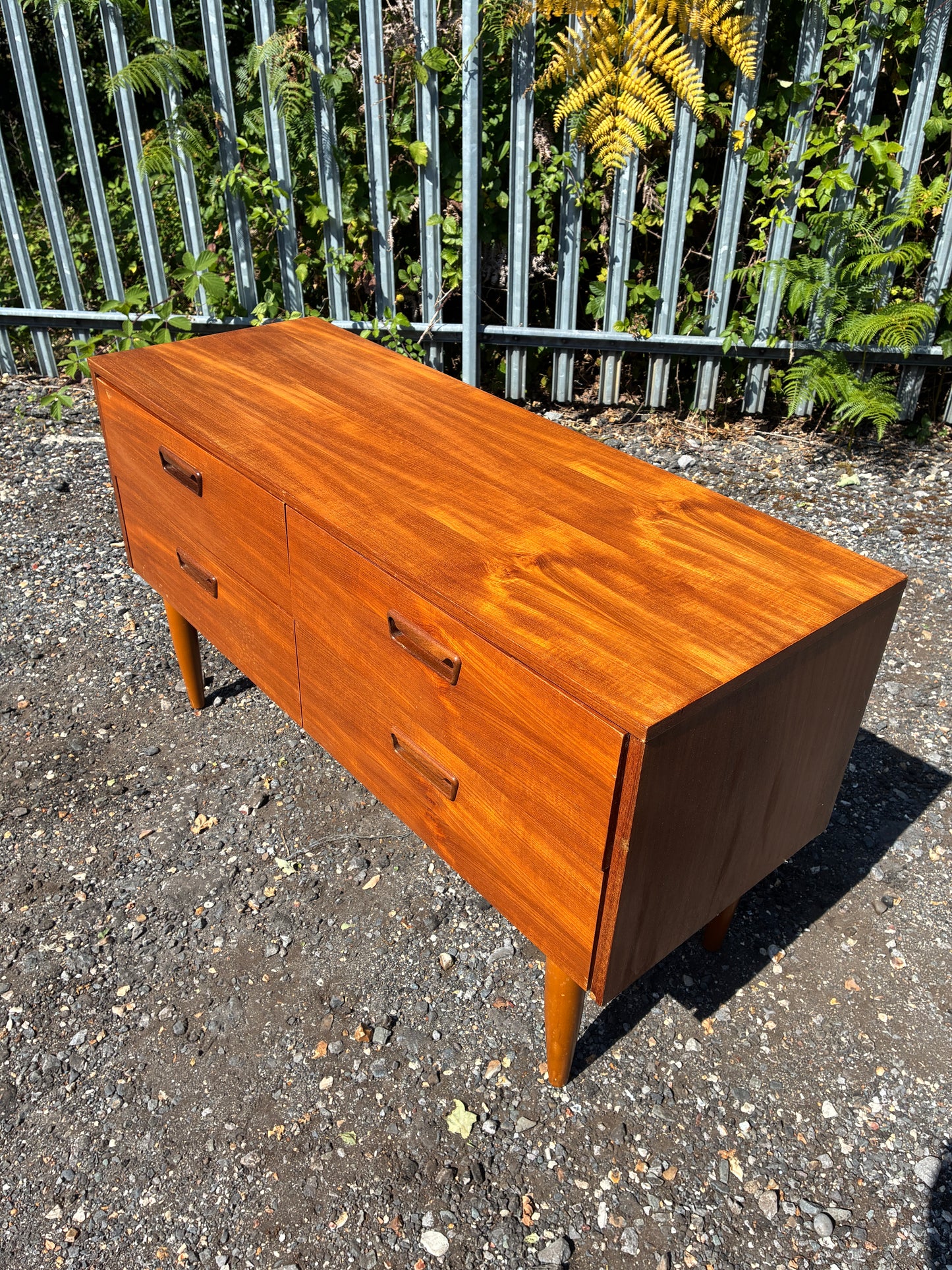 Mid-Century 4 Drawer Sideboard Vintage Teak| Scandinavian Style Chest of Drawers | Danish Modern Low Storage Cabinet