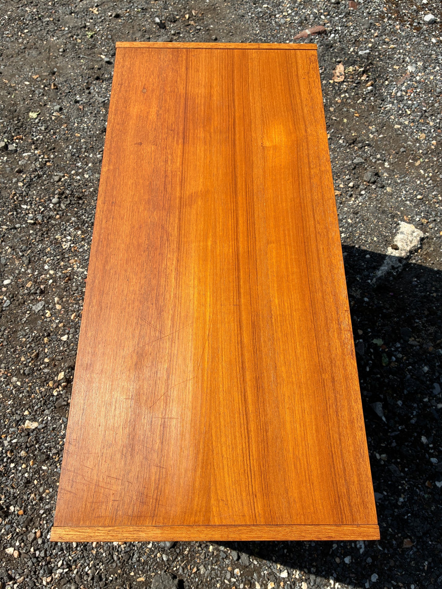 Danish Mid-Century Teak Sliding Door Cupboard | Scandinavian Storage Cabinet | Retro Sideboard | 87cm