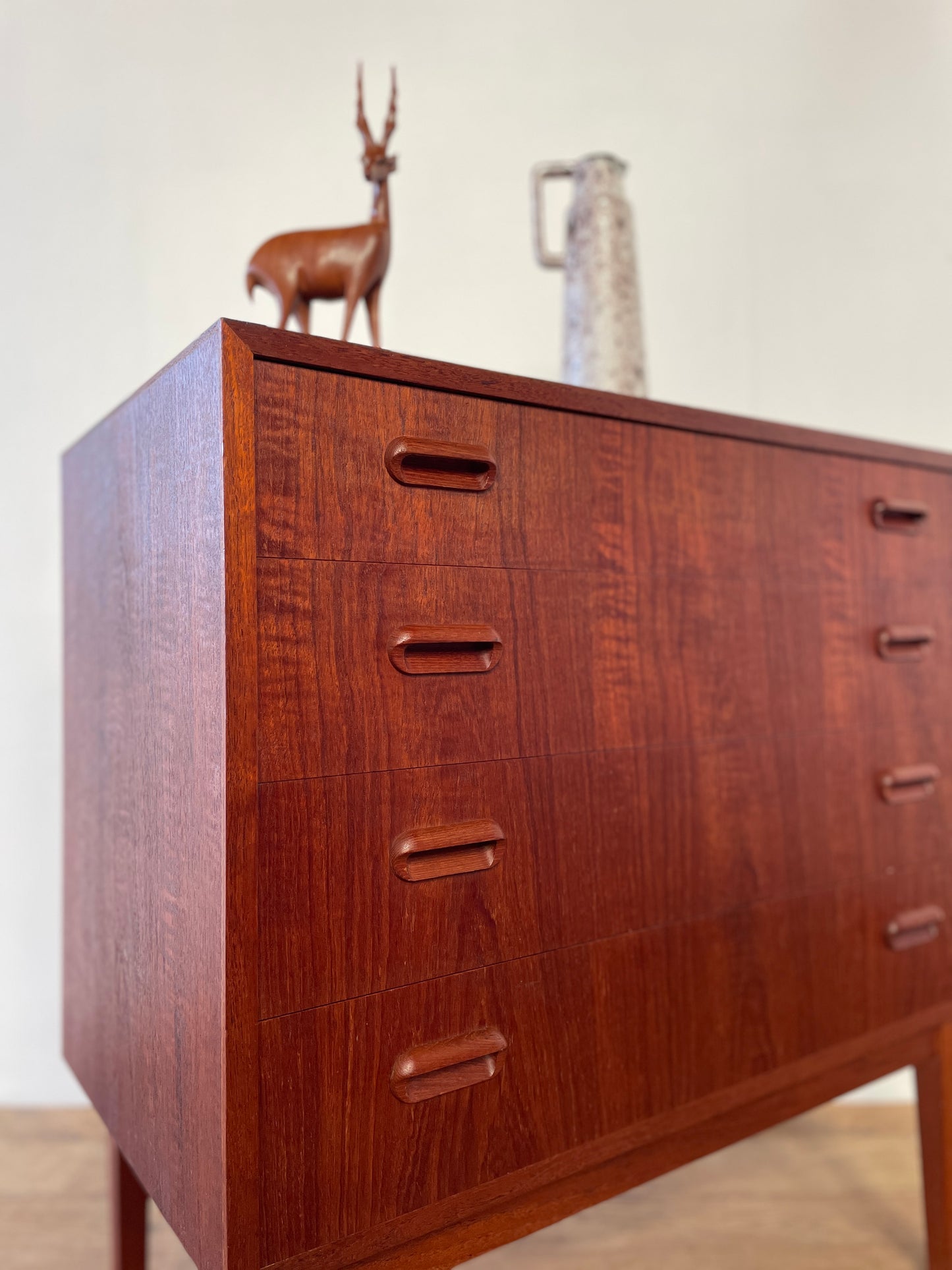 Mid-Century Danish Teak Chest of Drawers | 4 Drawer Scandinavian Storage Cabinet