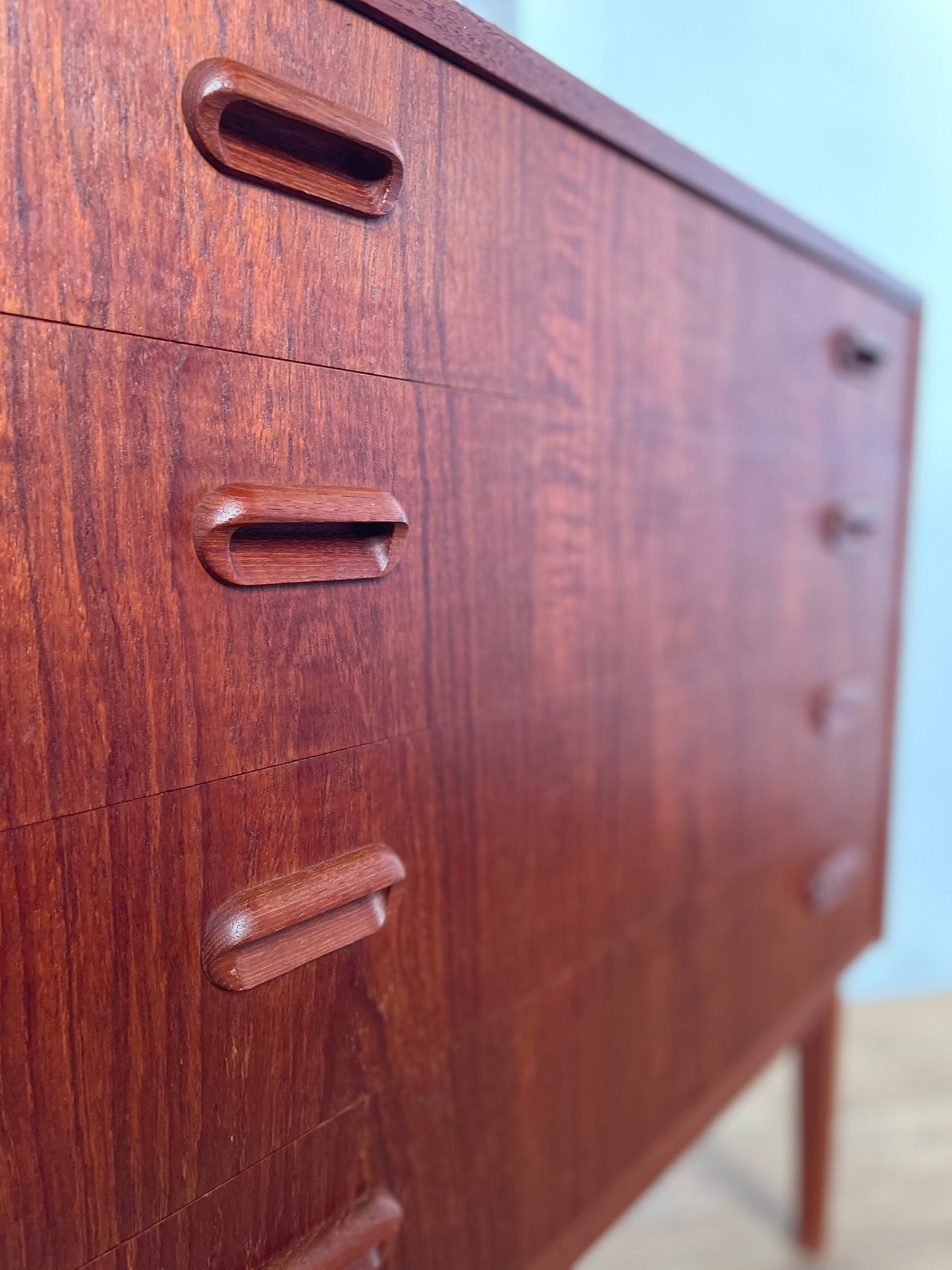 Mid-Century Danish Teak Chest of Drawers | 4 Drawer Scandinavian Storage Cabinet