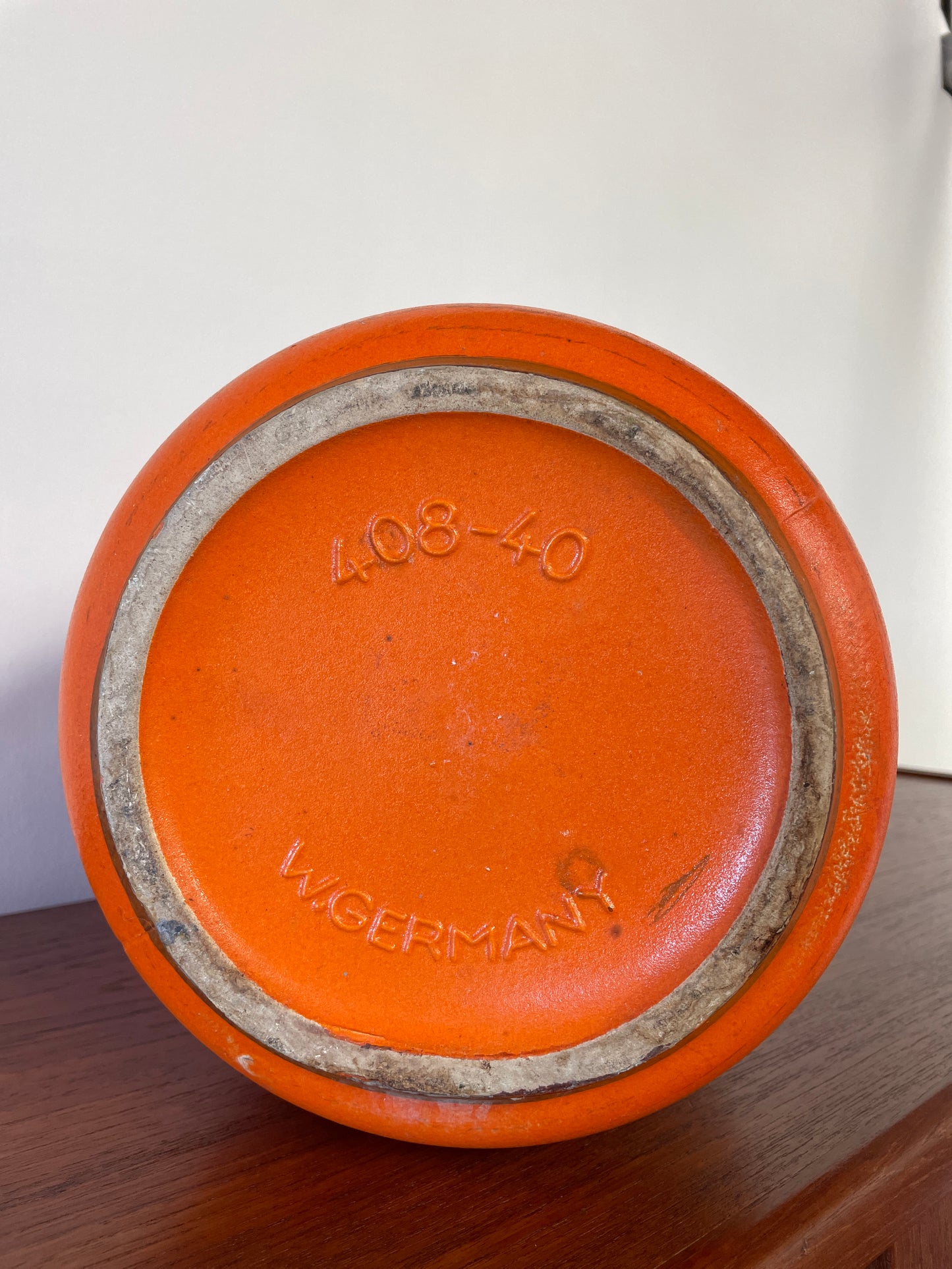 Large Mid-Century West German Orange Jug Vase – 40cm Vintage Ceramic