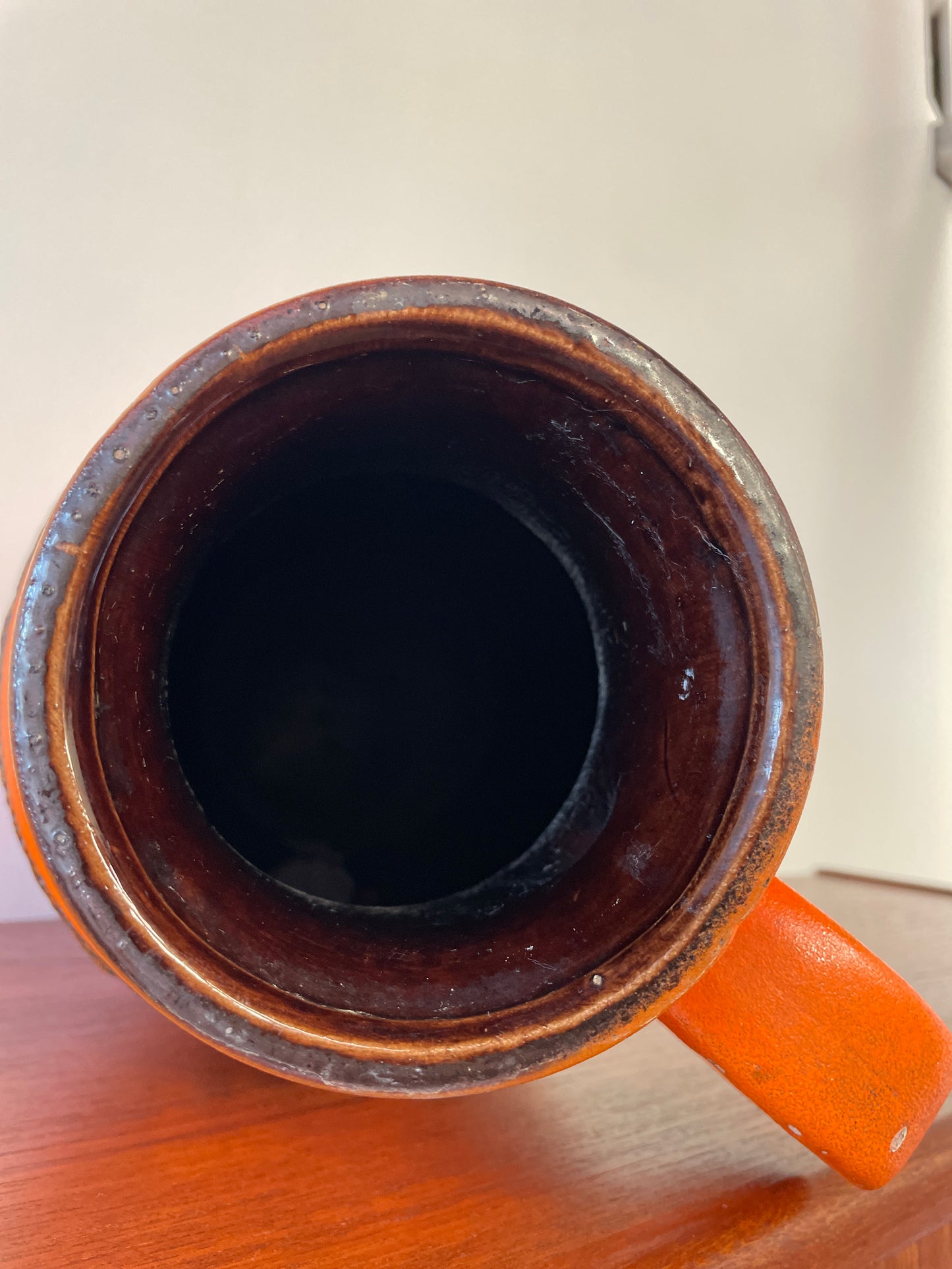 Large Mid-Century West German Orange Jug Vase – 40cm Vintage Ceramic