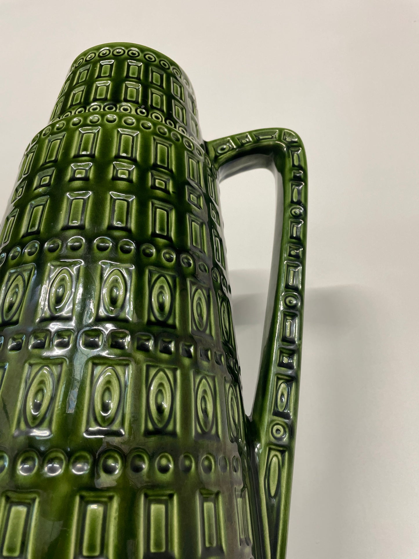 Mid-Century West German Green Ceramic Jug Vase | 45cm | W. Germany