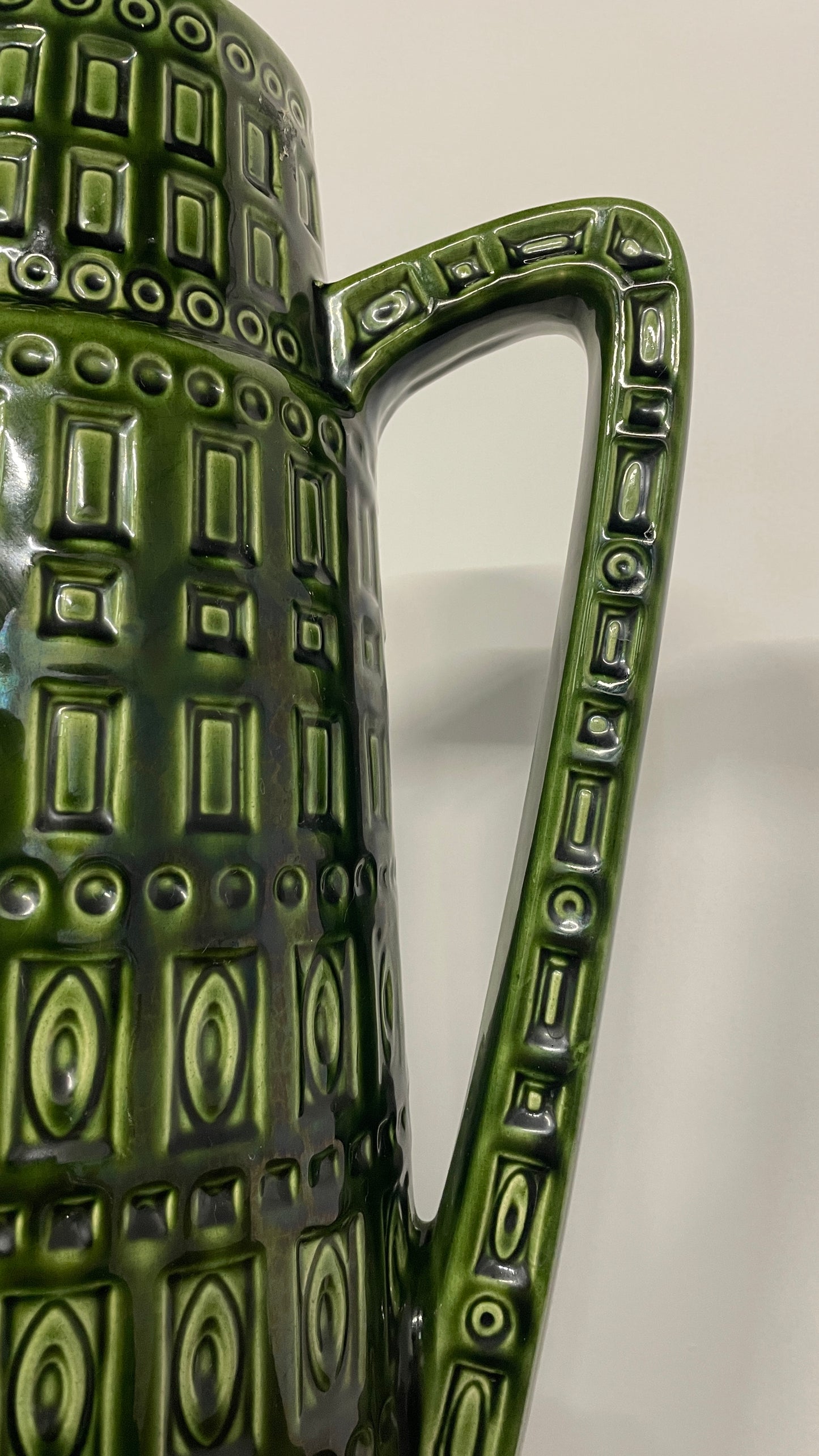 Mid-Century West German Green Ceramic Jug Vase | 45cm | W. Germany