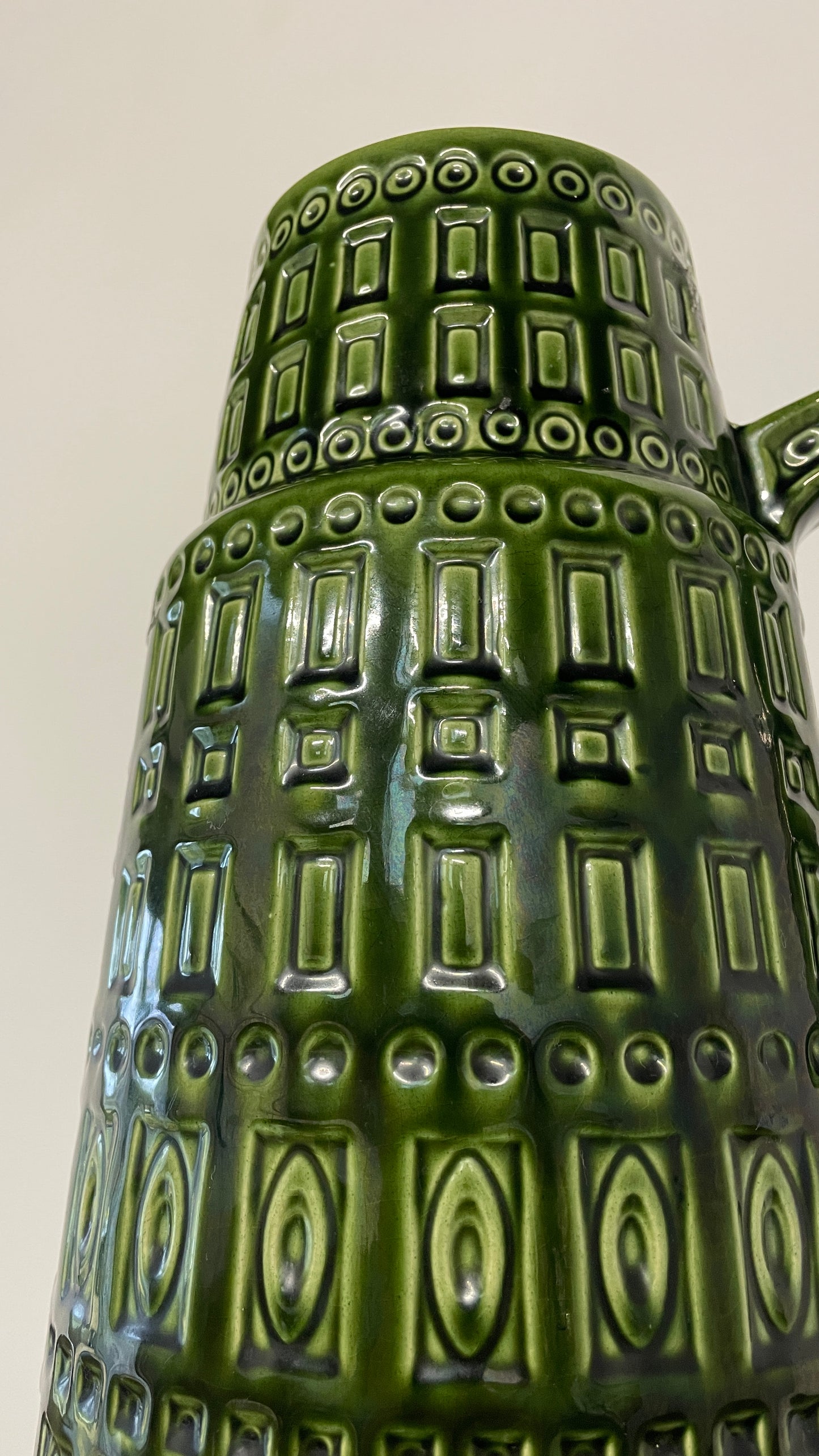 Mid-Century West German Green Ceramic Jug Vase | 45cm | W. Germany