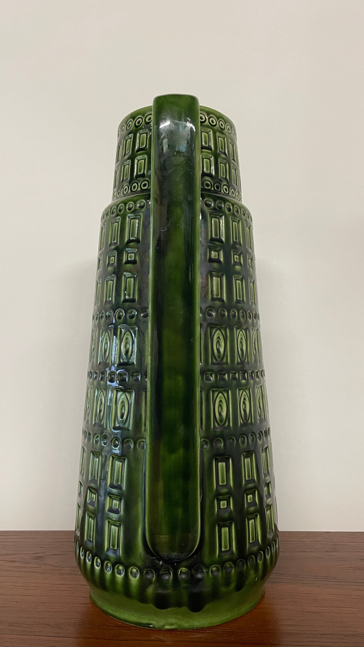 Mid-Century West German Green Ceramic Jug Vase | 45cm | W. Germany