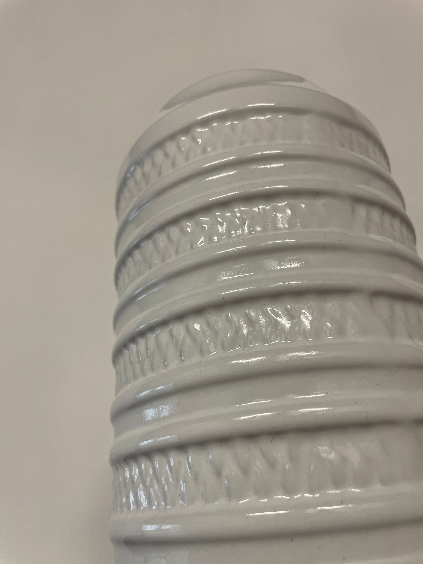 Mid-Century White West German Ceramic Vase – Textured Relief – 30cm