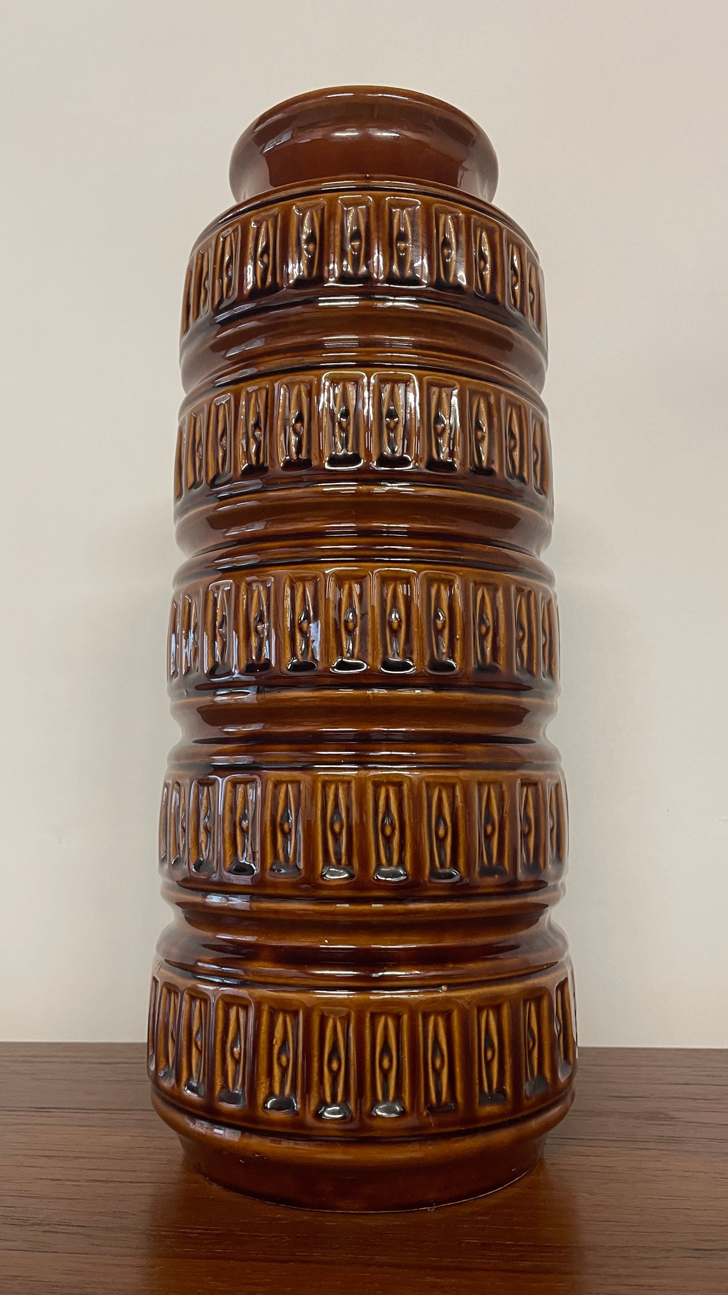 Large Mid-Century West German Brown Vase | W. Germany 268-40 | 40cm