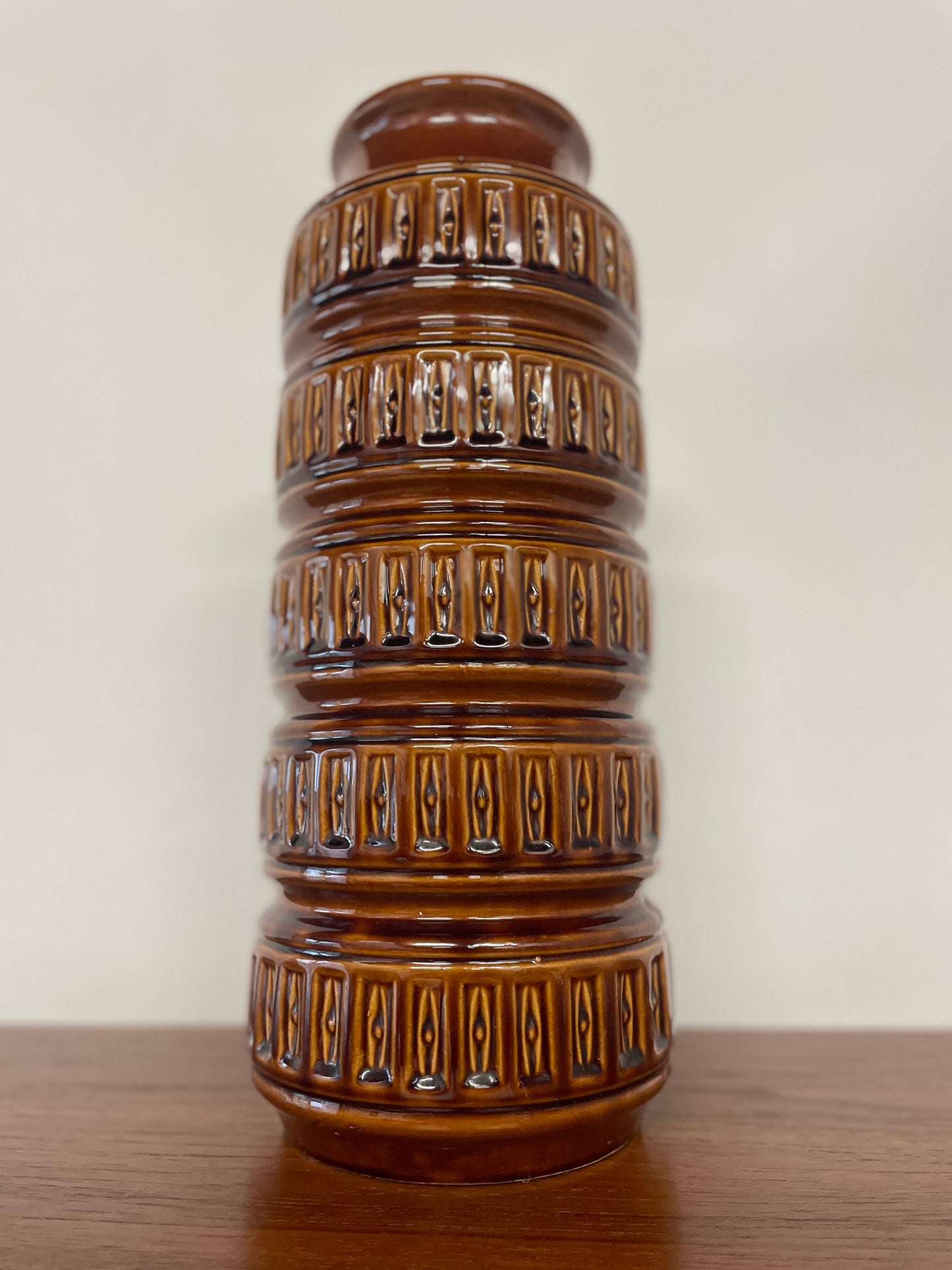Large Mid-Century West German Brown Vase | W. Germany 268-40 | 40cm
