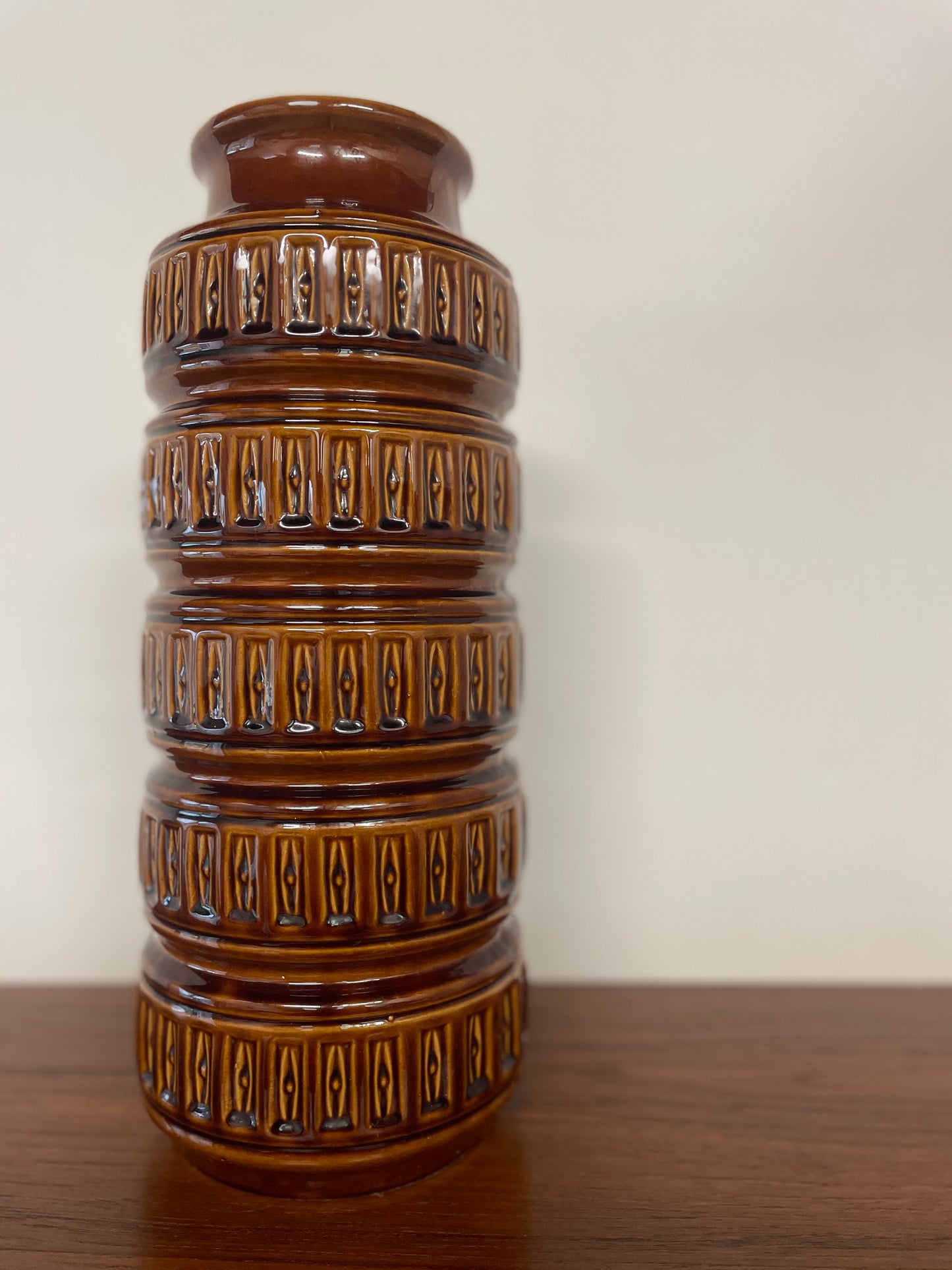 Large Mid-Century West German Brown Vase | W. Germany 268-40 | 40cm