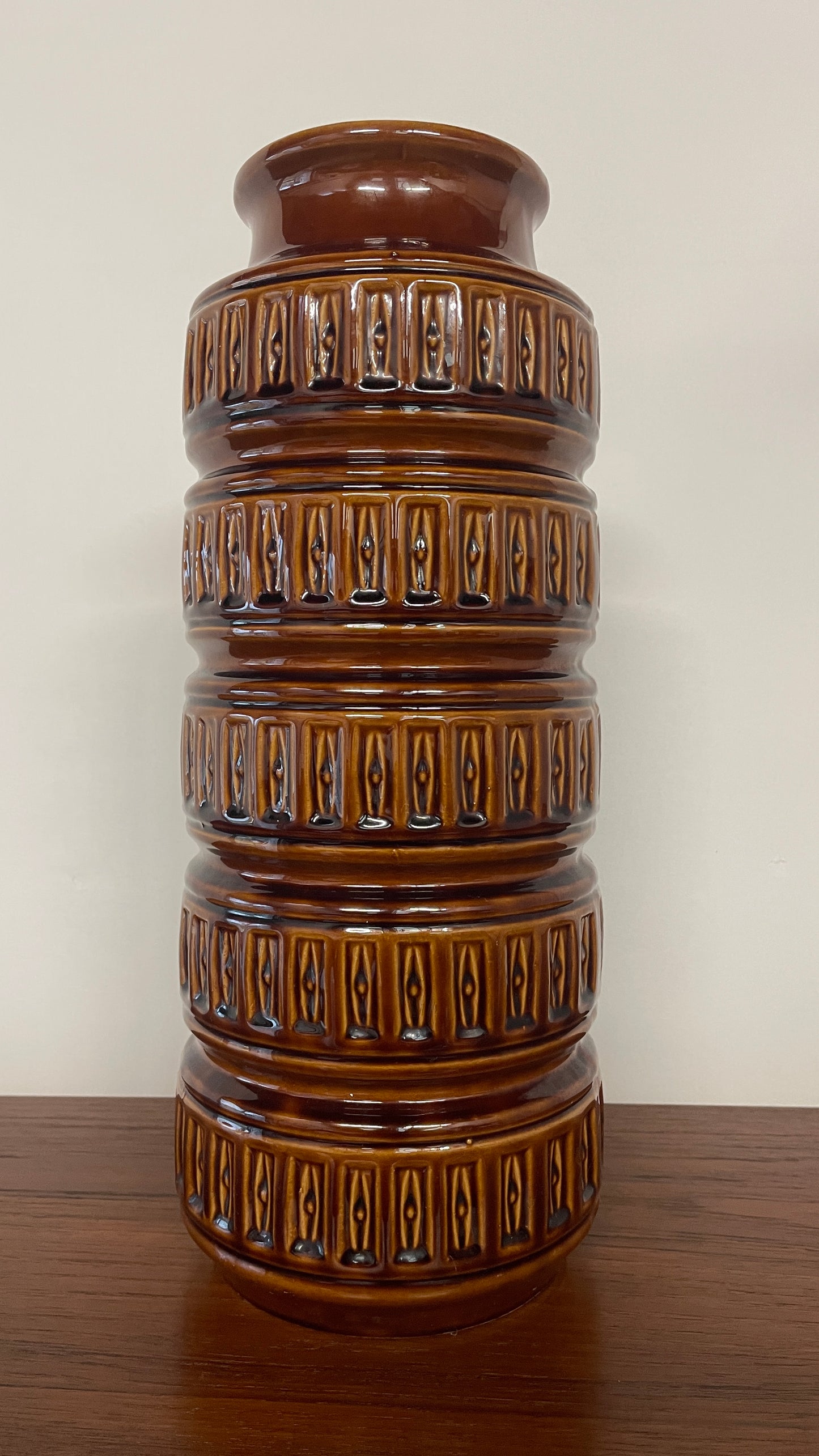 Large Mid-Century West German Brown Vase | W. Germany 268-40 | 40cm