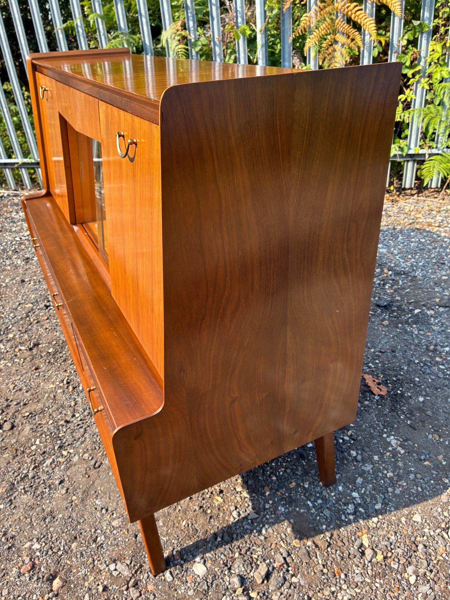Wrighton Mid-Century Teak Sideboard Display Cabinet | British Retro Drinks Cabinet | Vintage Glass Display & Storage | 137cm